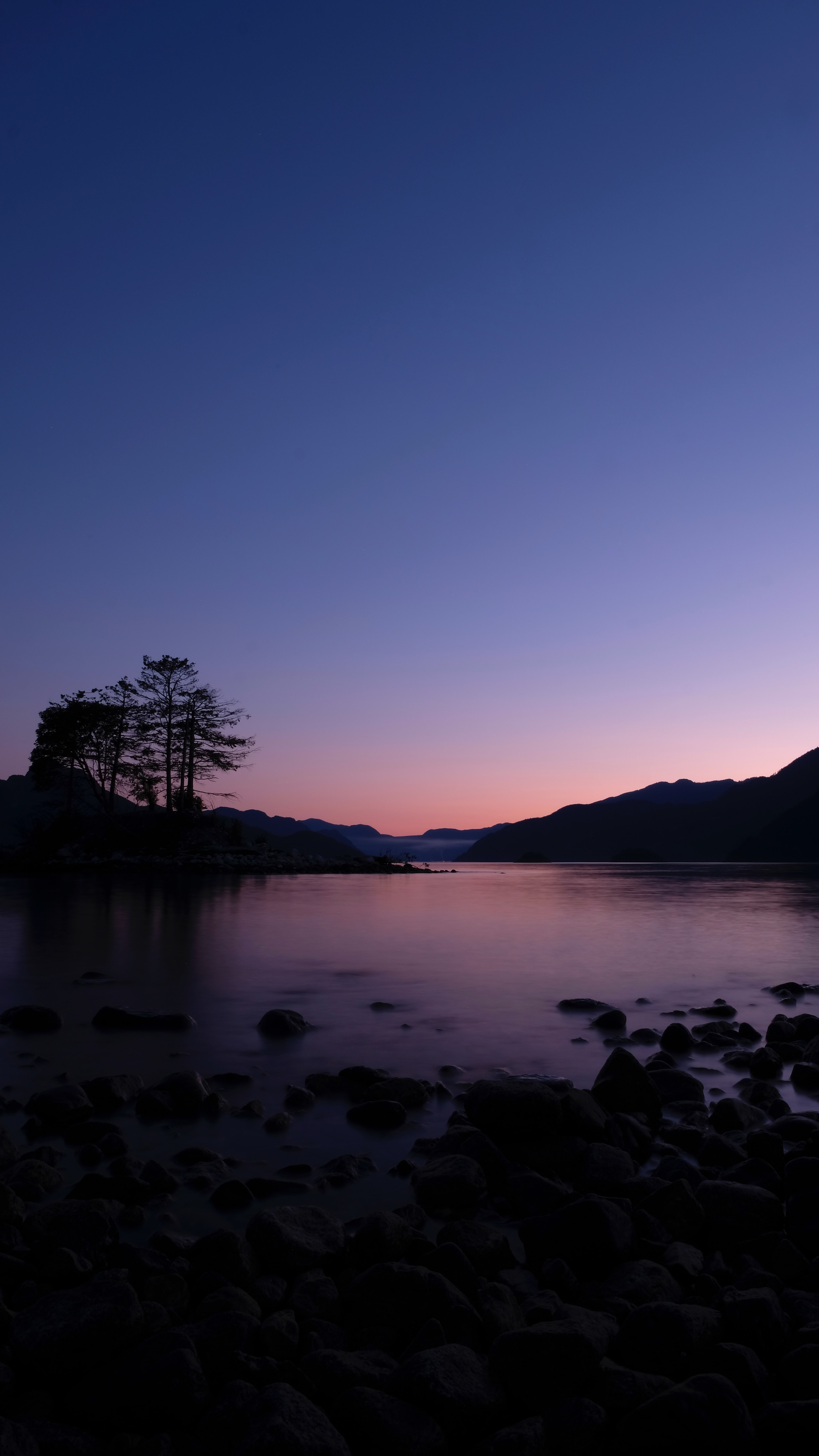 無料モバイル壁紙自然, 木, 湖, スカイ, 地平線, 日没をダウンロードします。