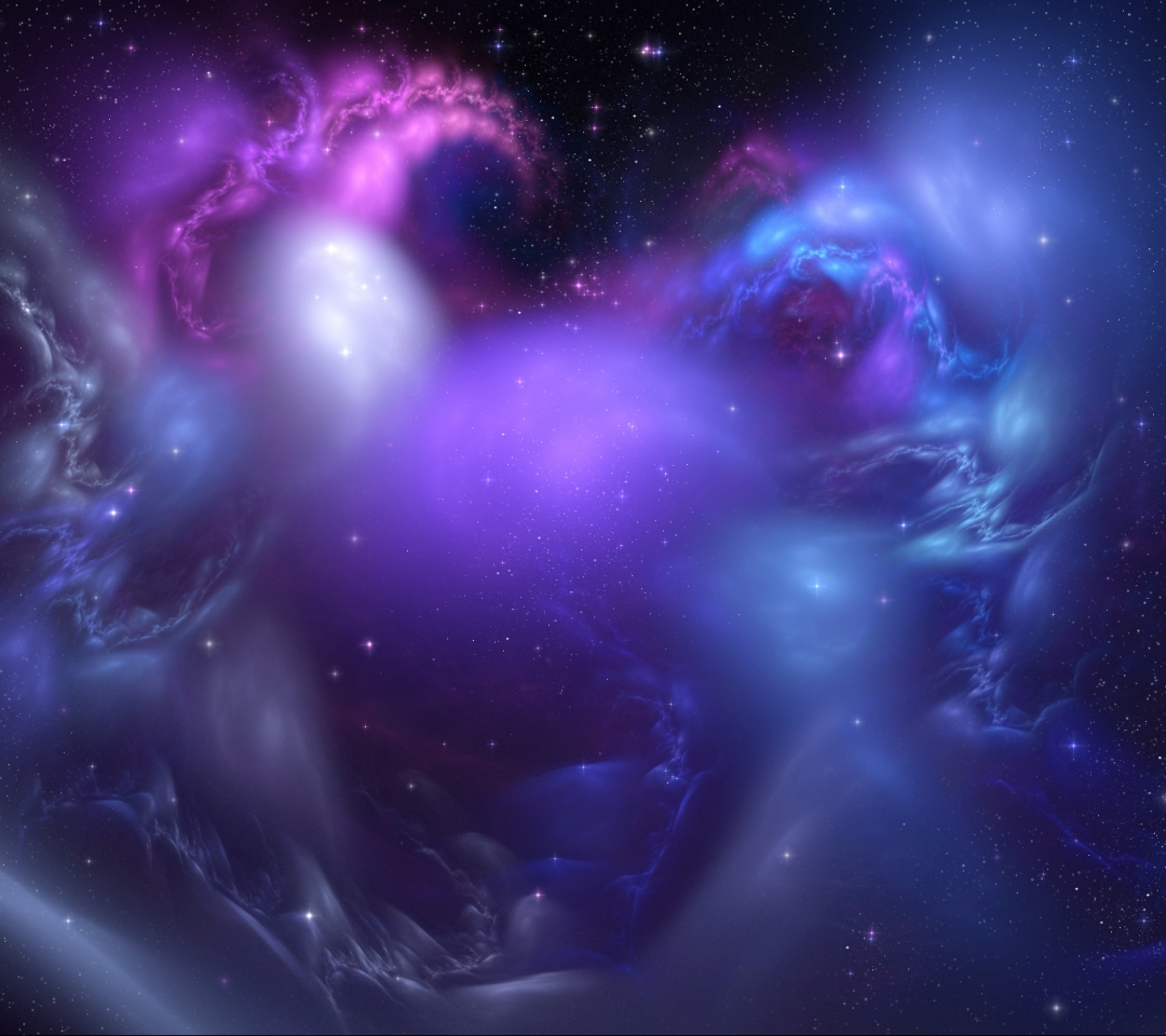 Скачать обои бесплатно Звезды, Синий, Туманность, Пространство, Пурпурный, Научная Фантастика картинка на рабочий стол ПК