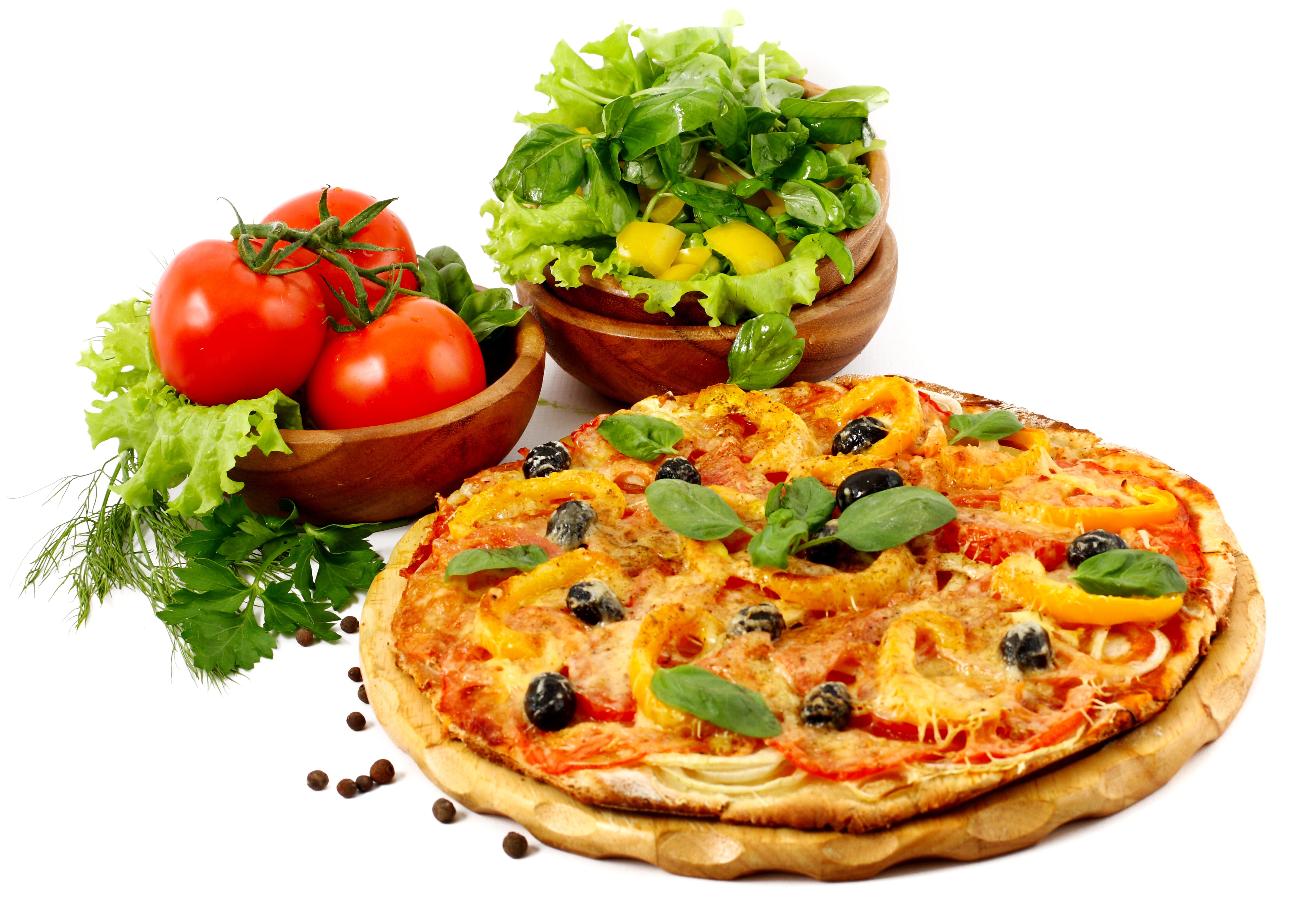 Free download wallpaper Food, Pizza, Salad, Tomato on your PC desktop