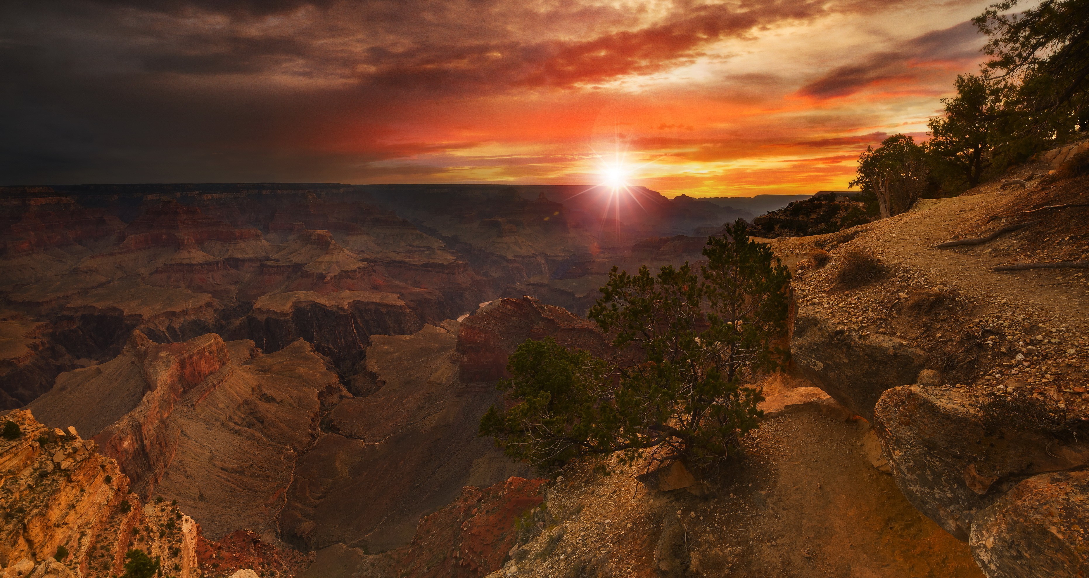 344550 Hintergrundbild herunterladen erde/natur, grand canyon, arizona, schlucht, wolke, sonne, sonnenuntergang, schluchten - Bildschirmschoner und Bilder kostenlos