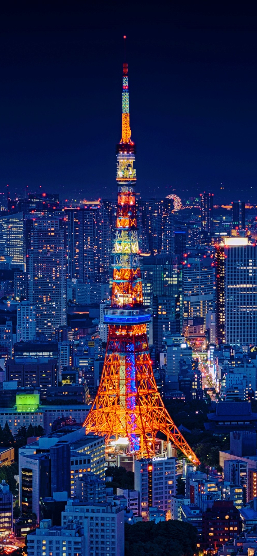 Download mobile wallpaper Cities, Night, City, Light, Japan, Cityscape, Tokyo, Man Made, Tokyo Tower for free.