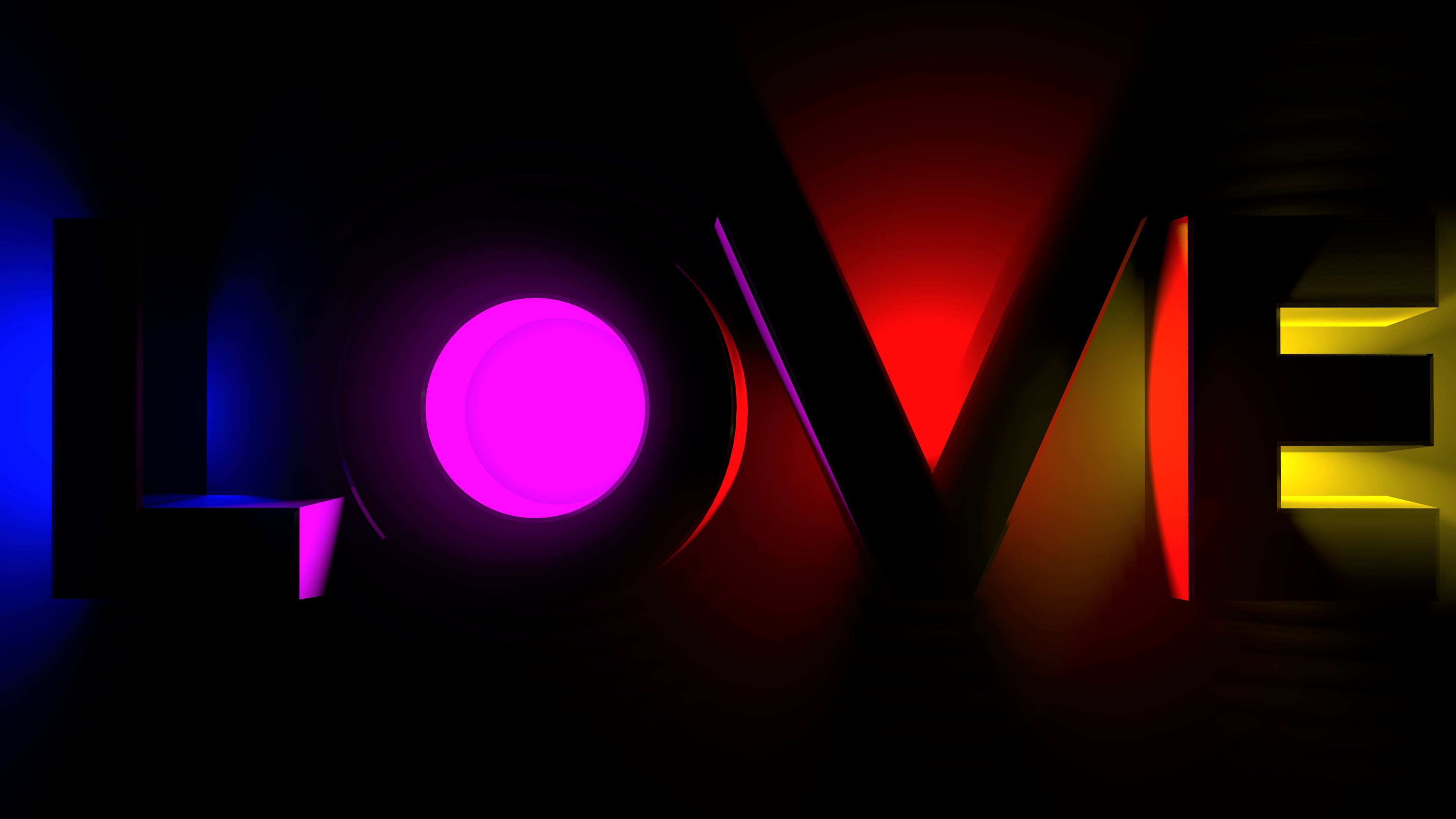 Download mobile wallpaper Love, Neon, Colorful, Artistic for free.