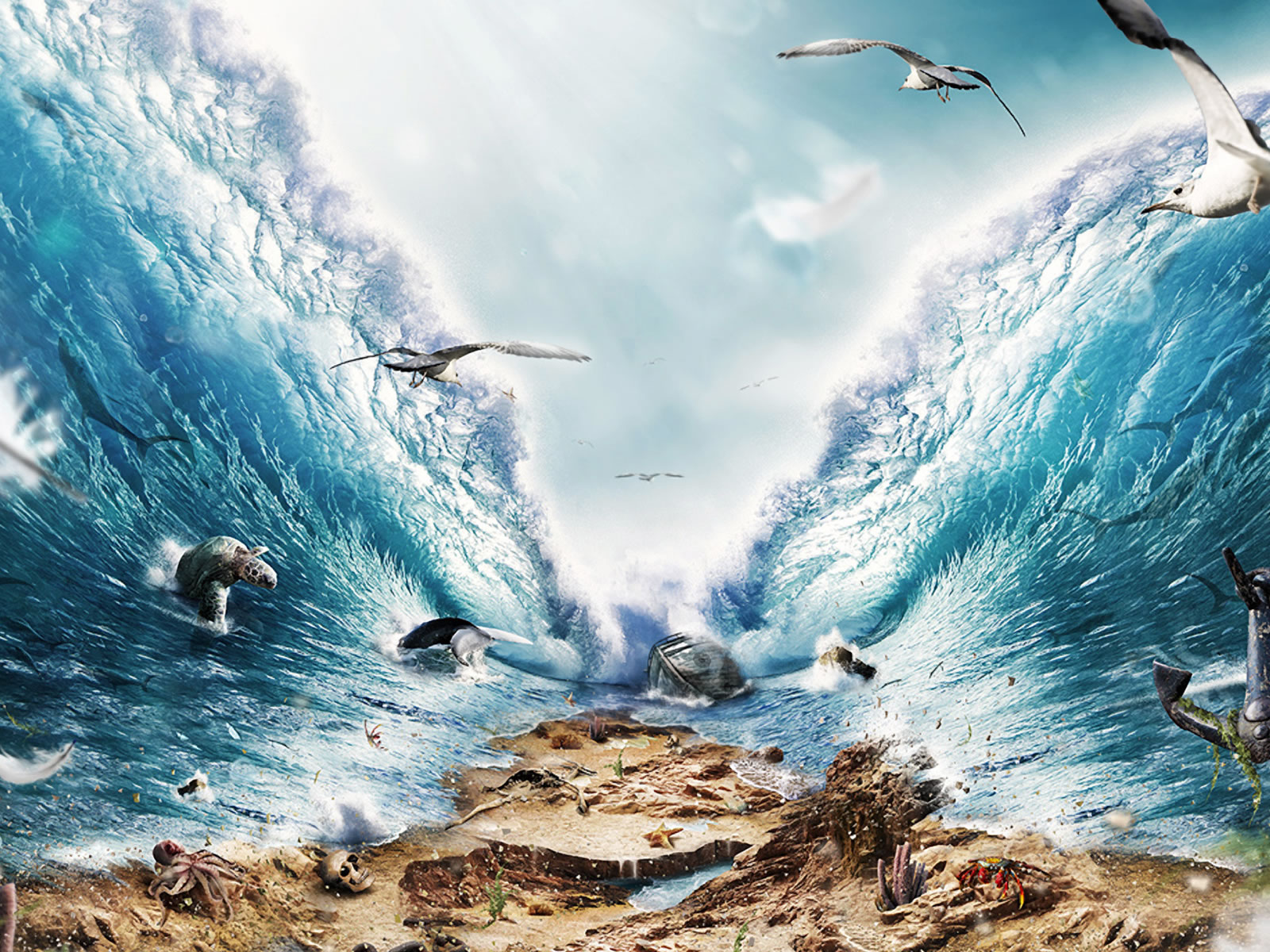 Laden Sie das Fantasie, Ozean-Bild kostenlos auf Ihren PC-Desktop herunter