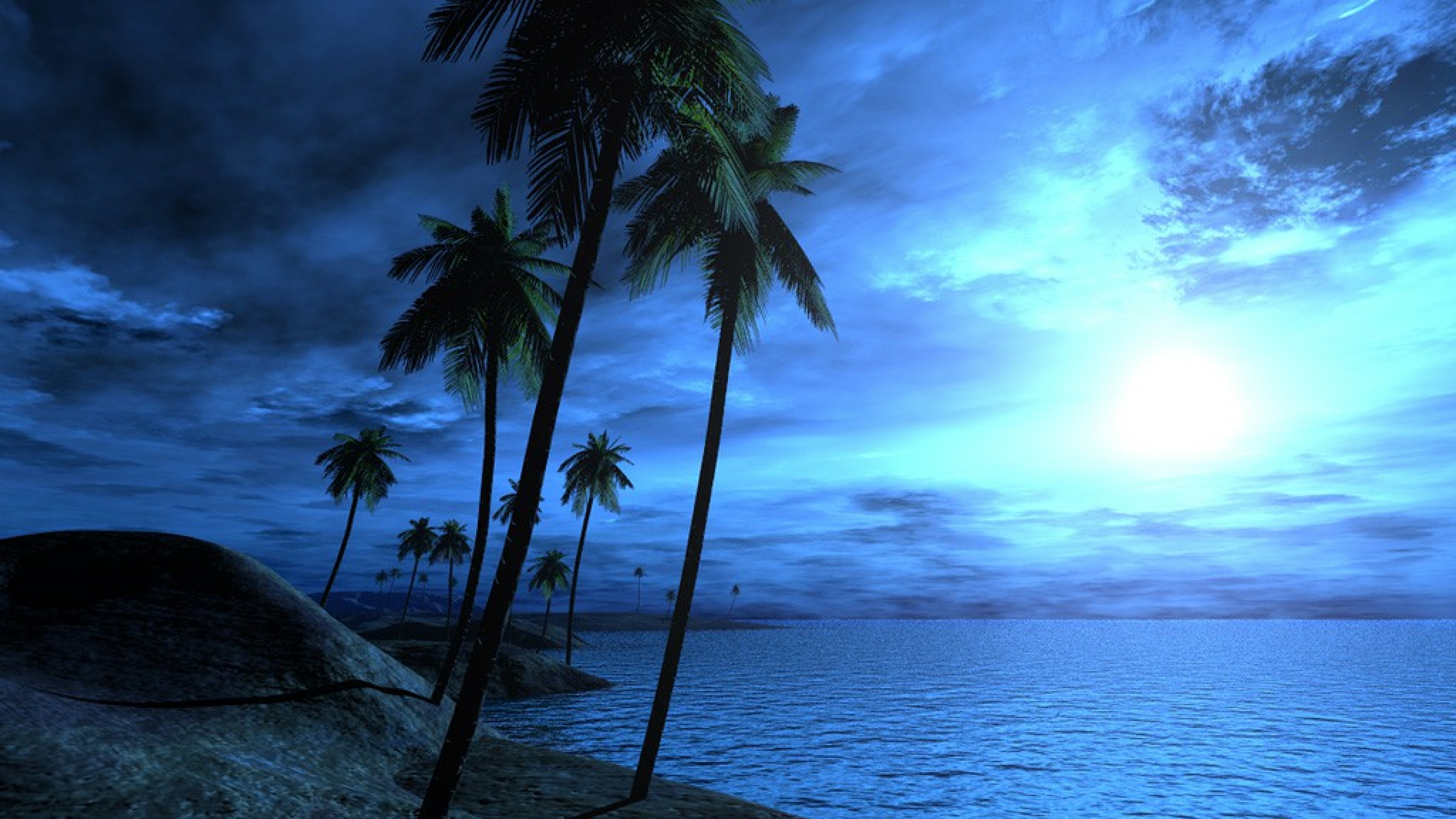 Download mobile wallpaper Sky, Sea, Ocean, Earth, Tropical, Palm Tree for free.