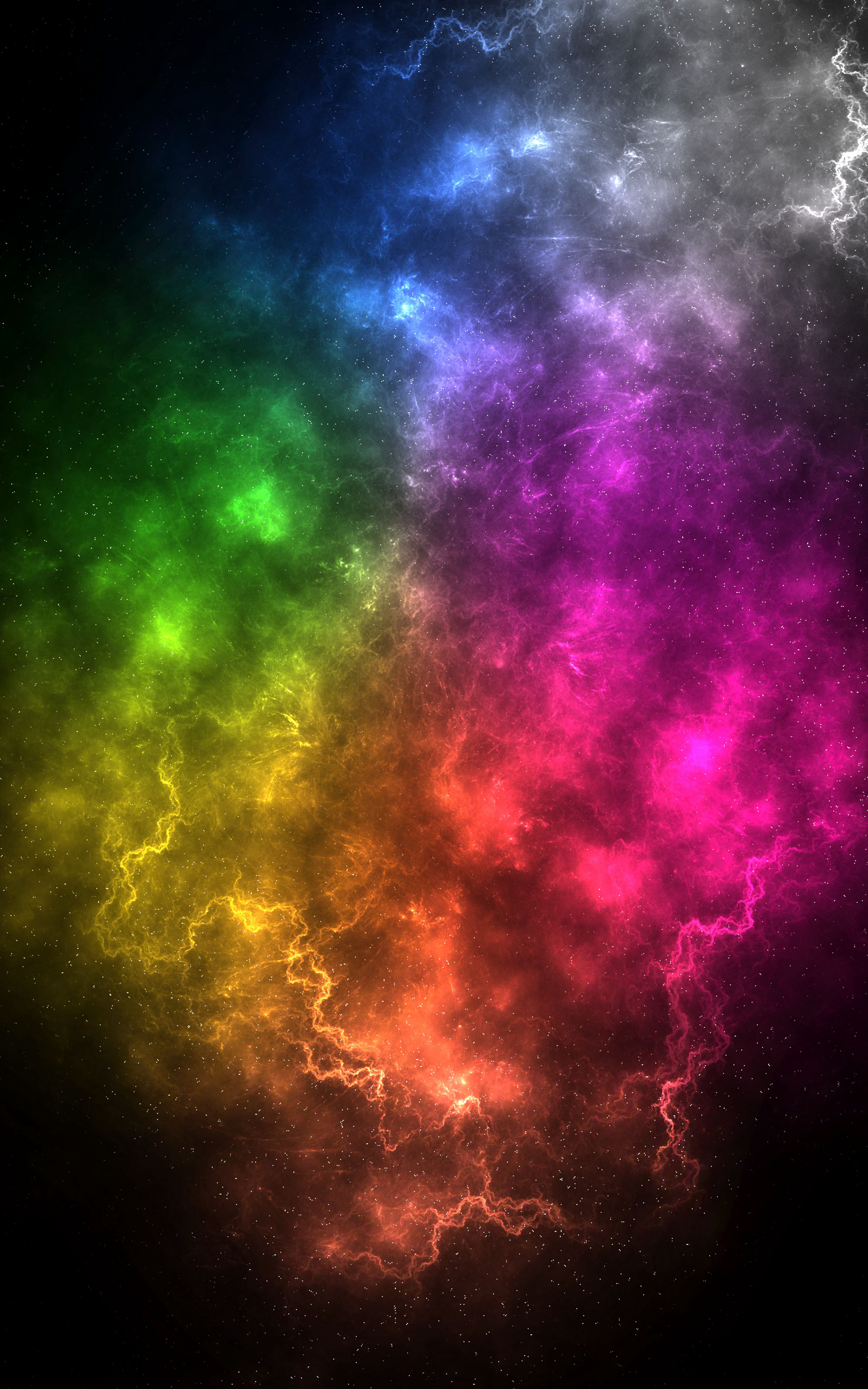 nebula, energy, cosmic, abstract, space, lightning, multicolored, motley, flash, outbreaks Full HD