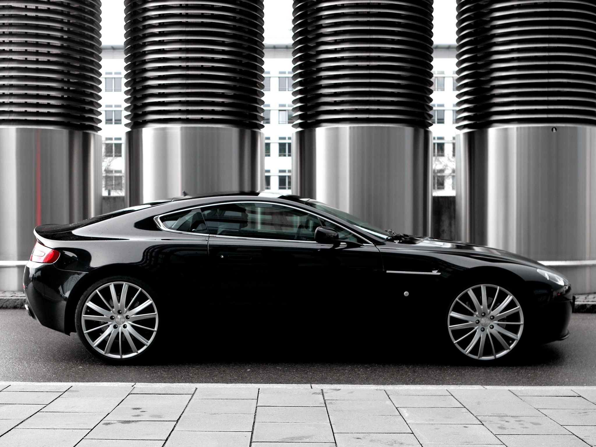 aston martin, cars, black, side view, style, 2007, v8, vantage