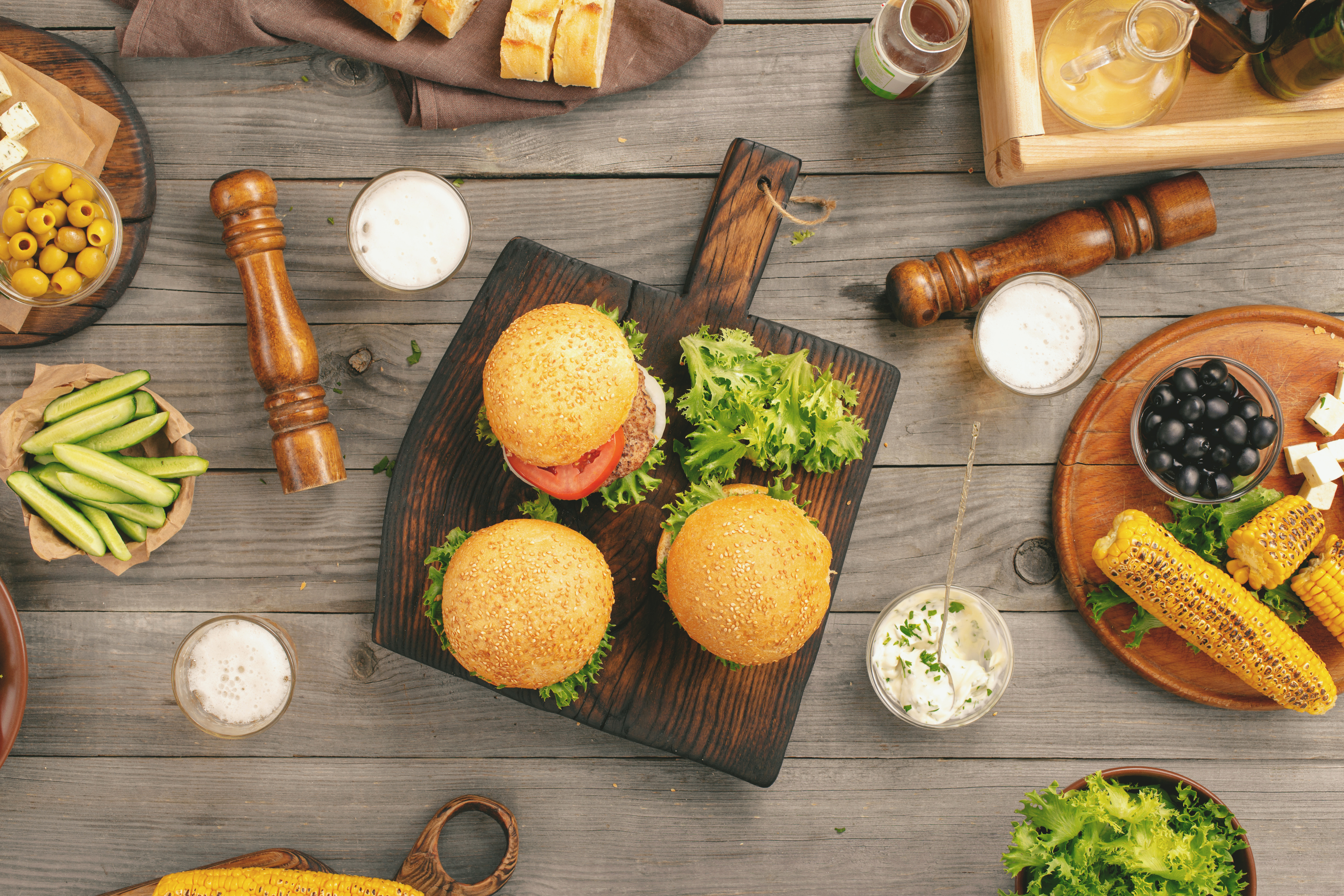 Handy-Wallpaper Hamburger, Nahrungsmittel, Stillleben kostenlos herunterladen.
