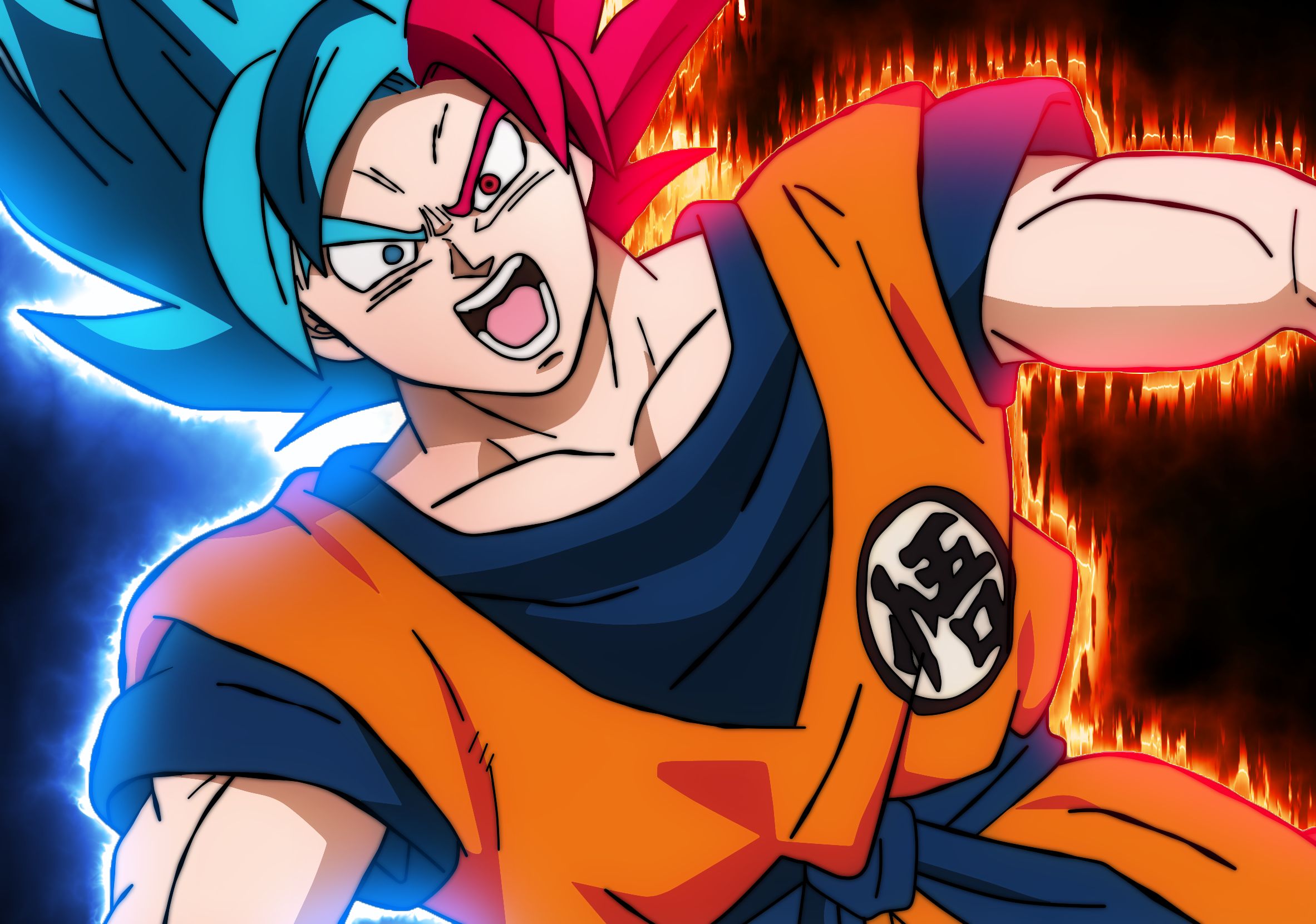 Laden Sie das Animes, Son Goku, Dragon Ball: Doragon Bôru, Super Saiyajin Gott, Dragonball Super, Super Saiyajin Blau-Bild kostenlos auf Ihren PC-Desktop herunter