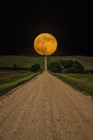Download mobile wallpaper Landscape, Night, Moon, Earth, Field, Scenic for free.