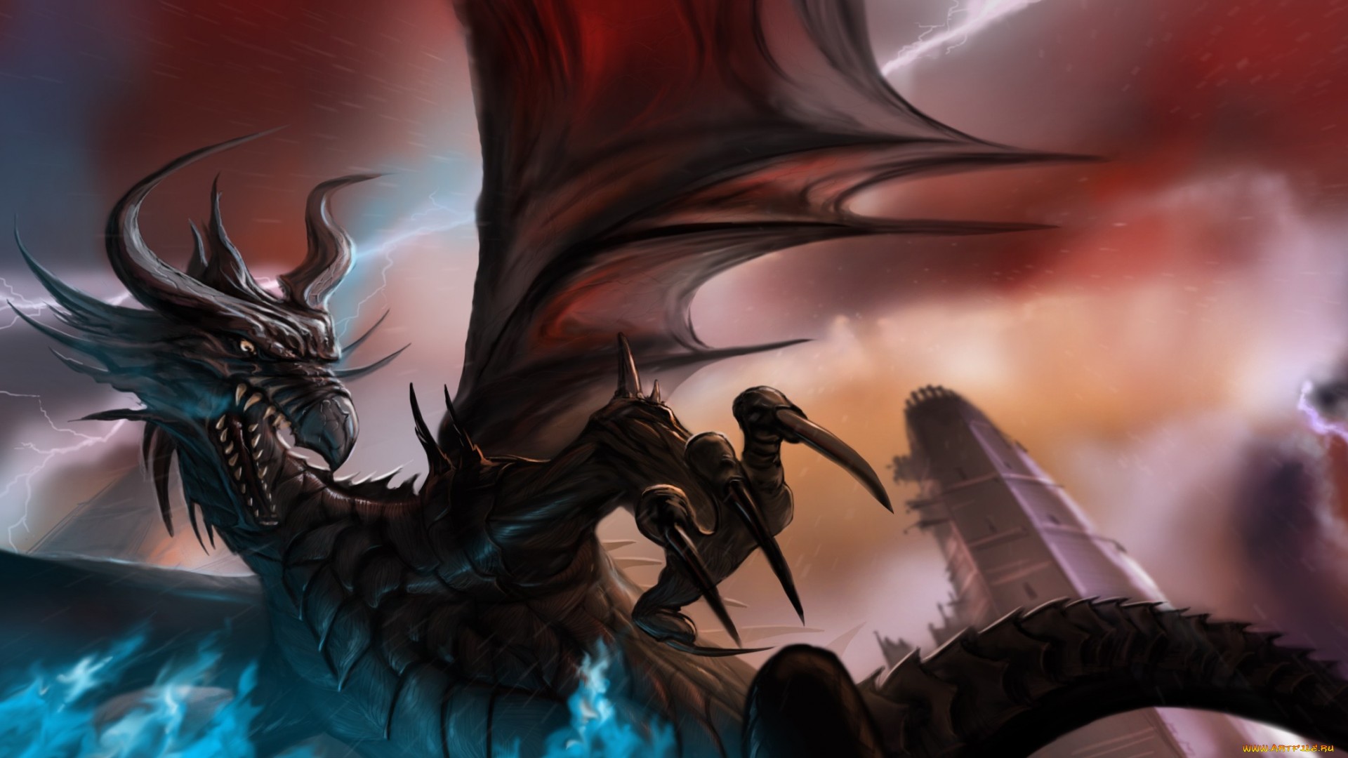 Free download wallpaper Fantasy, Wings, Dragon on your PC desktop