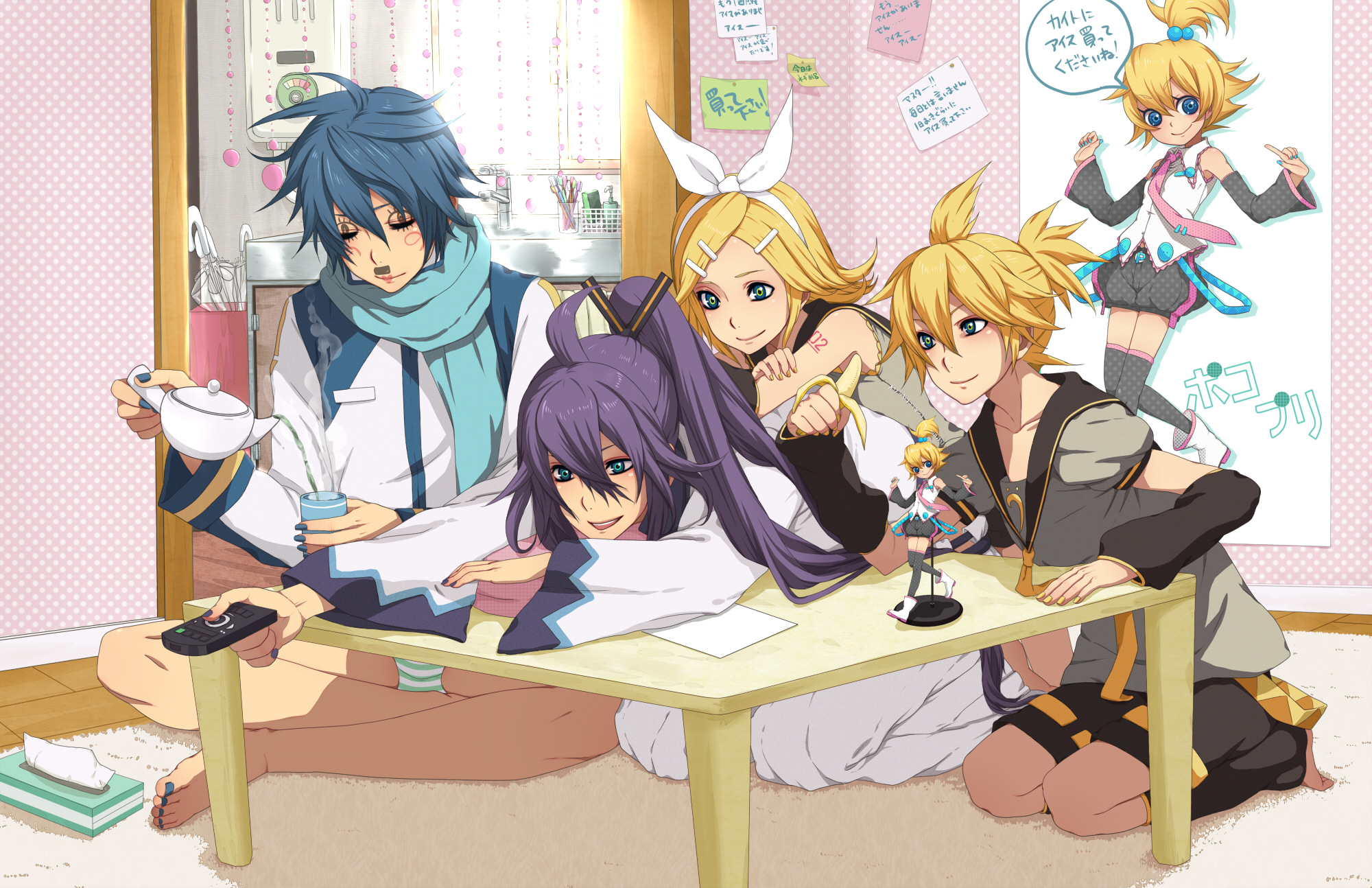 Handy-Wallpaper Vocaloid, Animes, Rin Kagamine, Kaito (Vocaloid), Len Kagamine, Kamui Gakupo kostenlos herunterladen.