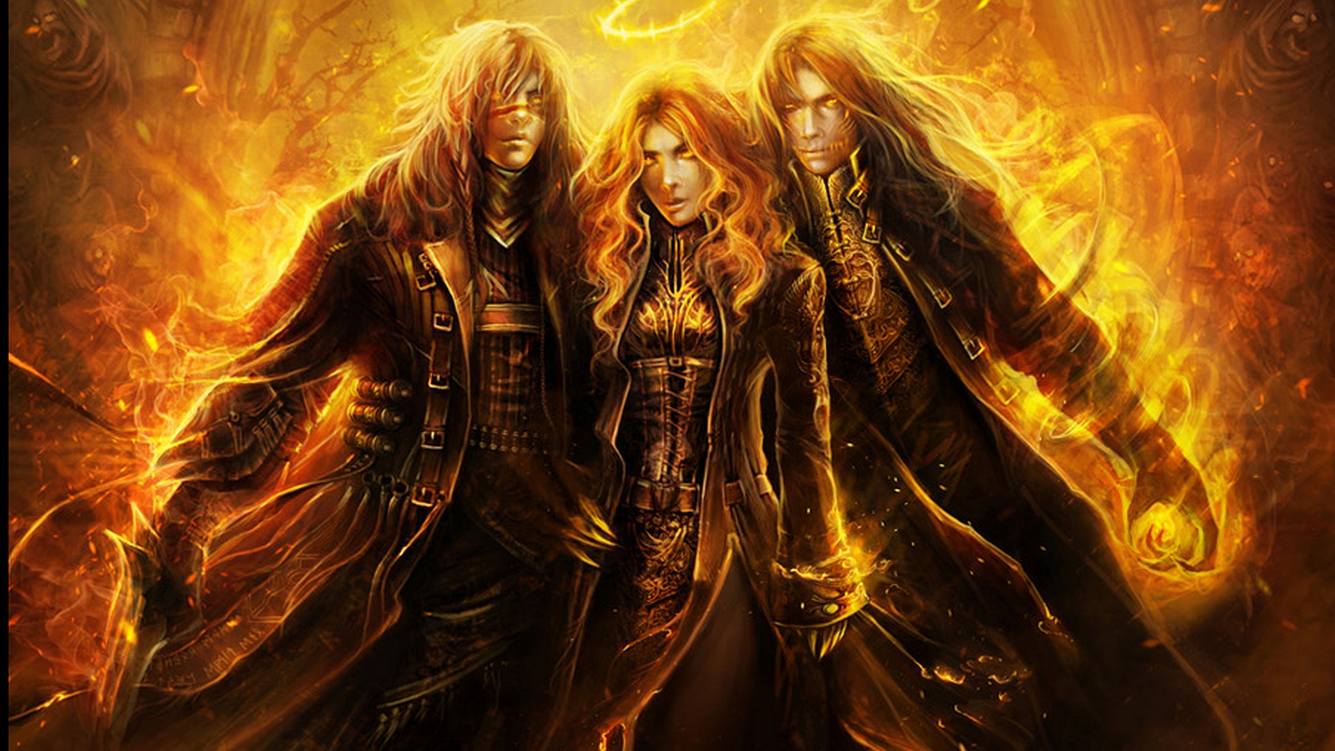 Download mobile wallpaper Fantasy, Fire, Warrior for free.