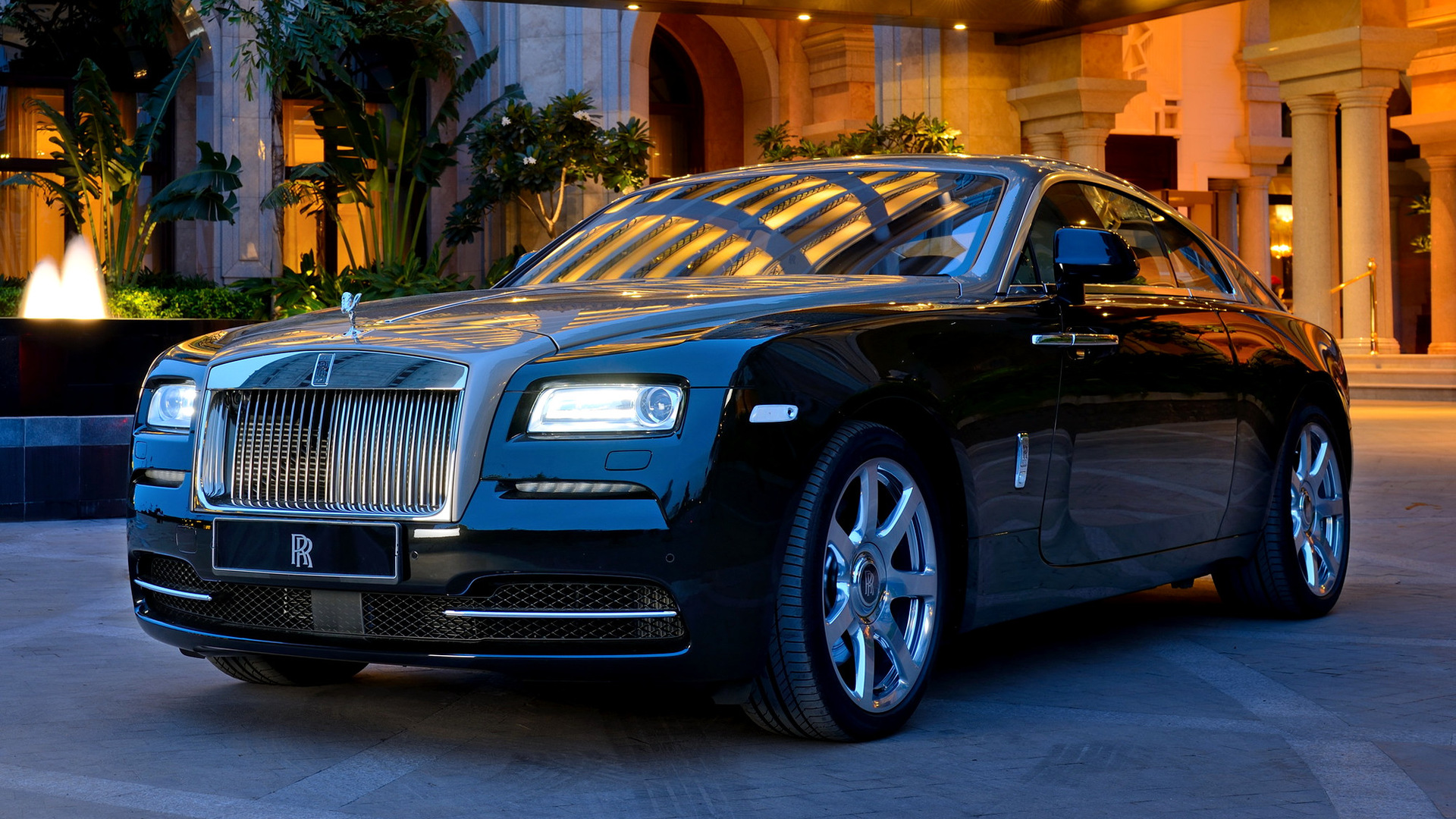 Handy-Wallpaper Rolls Royce, Autos, Rolls Royce Wraith, Fahrzeuge, Großer Tourer, Schwarzes Auto kostenlos herunterladen.