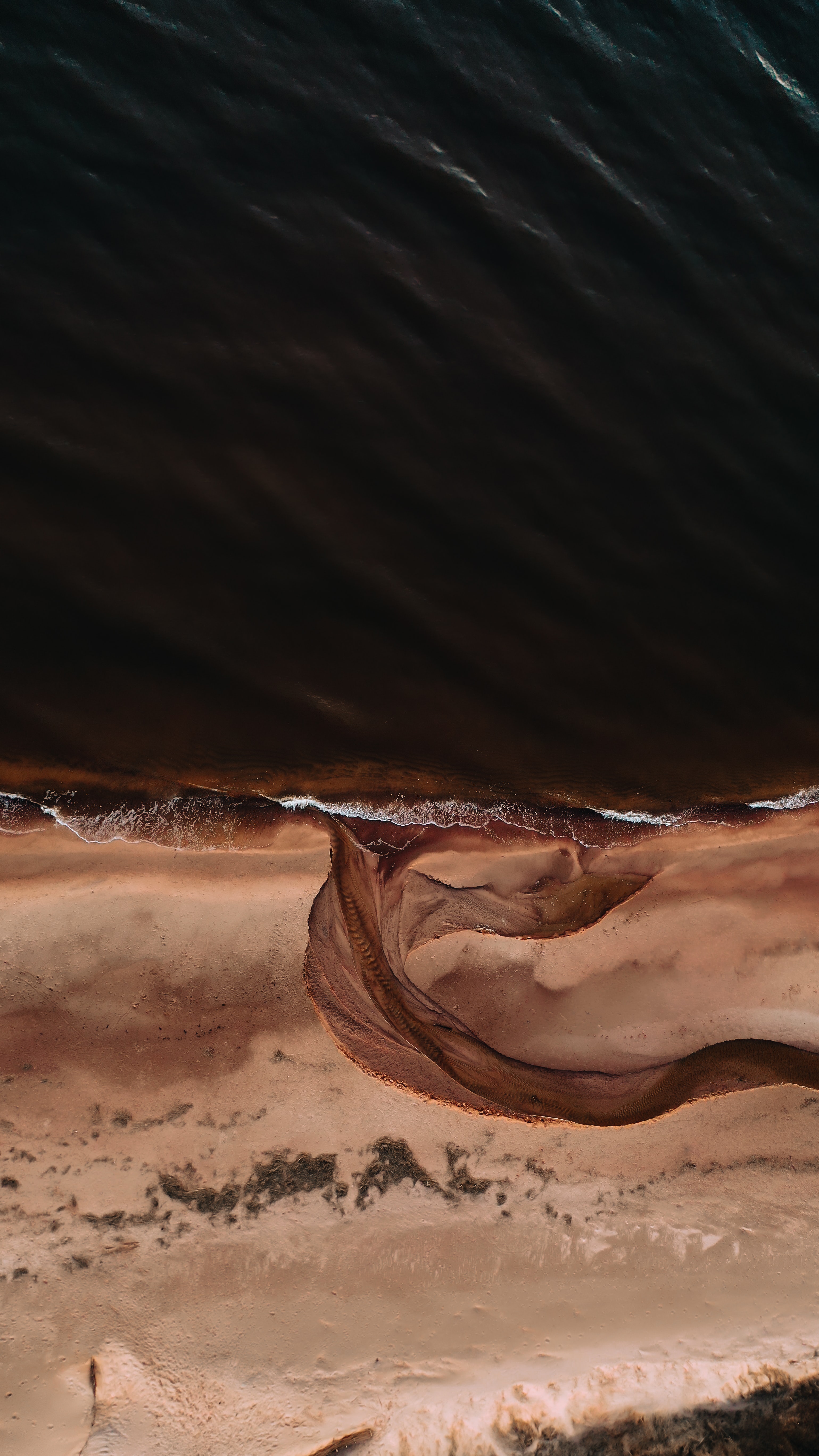 Laden Sie das Natur, Sand, Blick Von Oben, Waves, Strand-Bild kostenlos auf Ihren PC-Desktop herunter