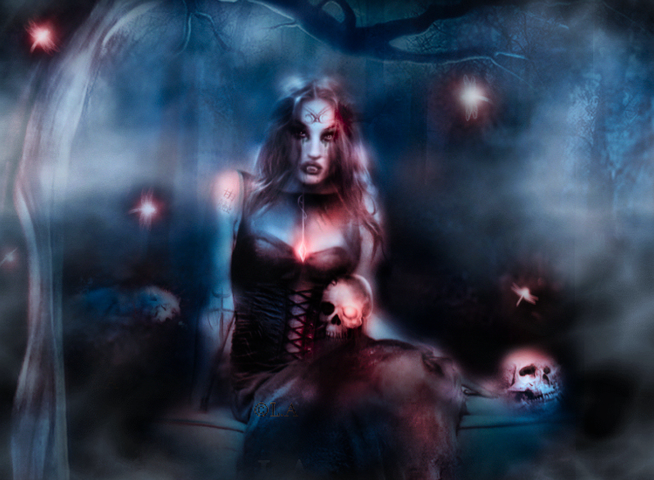 Download mobile wallpaper Fantasy, Gothic, Dark, Women for free.