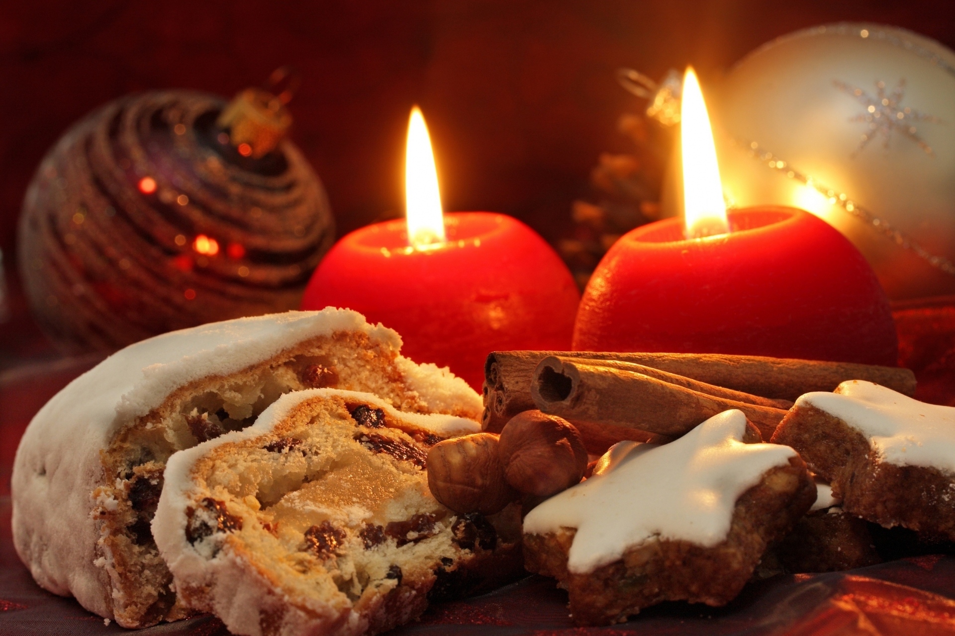 food, biscuit, cake, candle, christmas, cinnamon, cookie, decoration