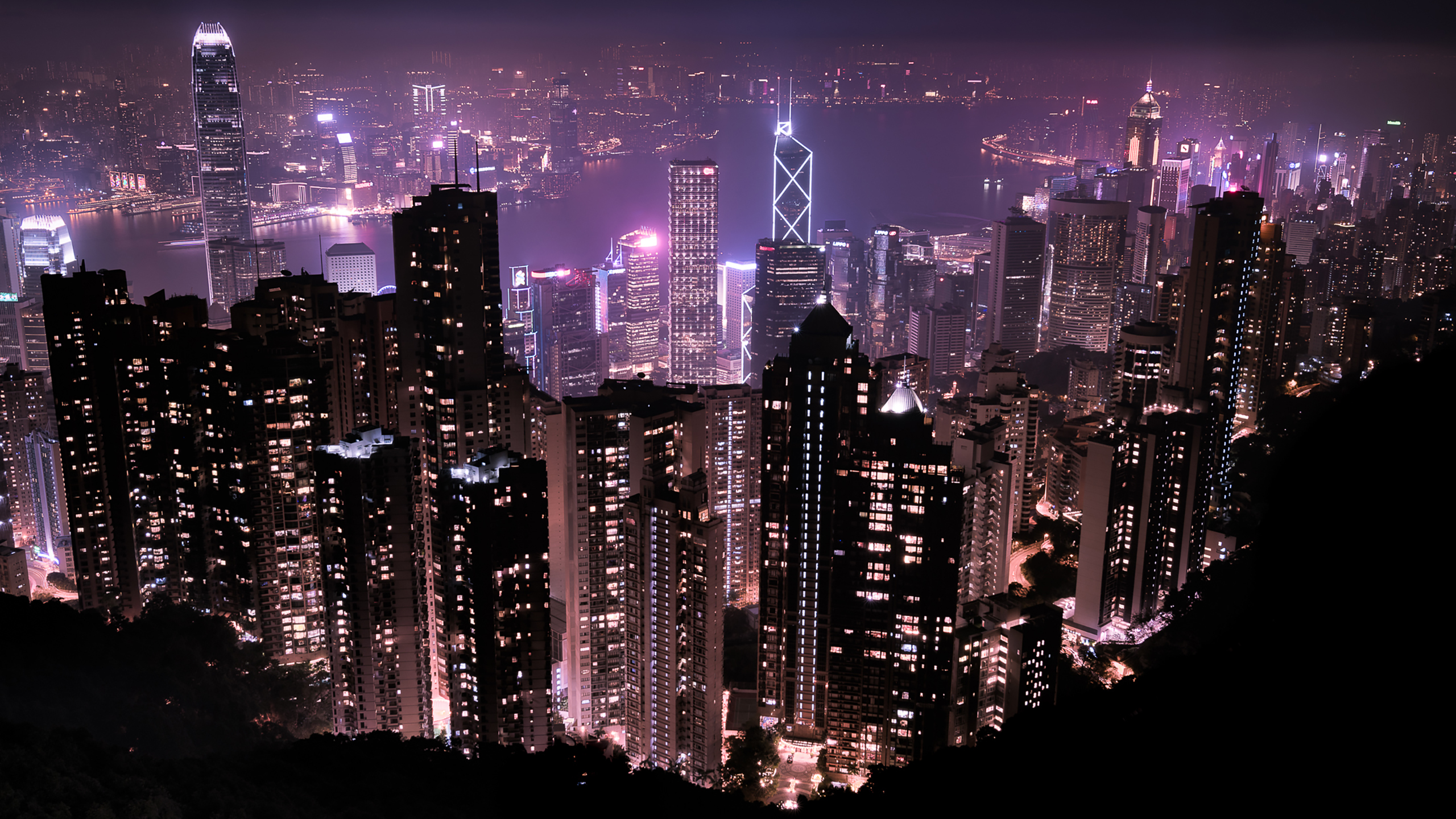 Скачать картинку Города, Город, Горизонт, Гонконг, Небоскрёб, Сделано Человеком в телефон бесплатно.