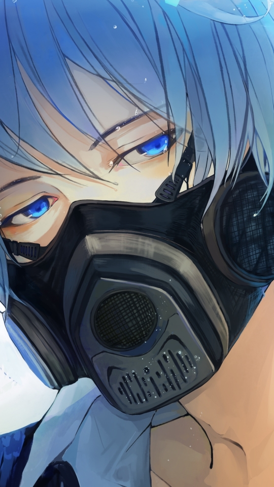 Download mobile wallpaper Anime, Mask, Vocaloid, Blue Eyes, Blue Hair, Kaito (Vocaloid) for free.