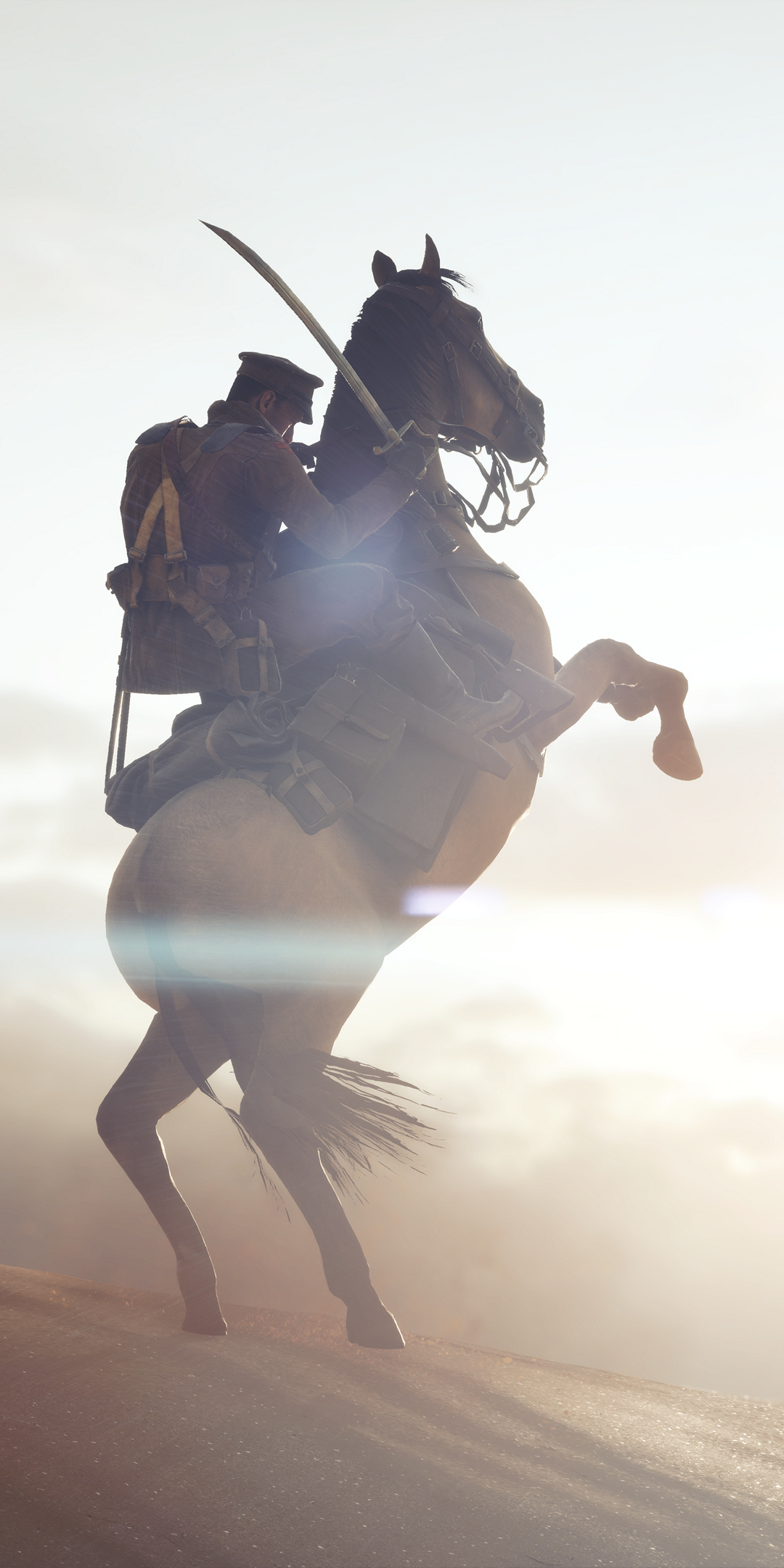 Скачати мобільні шпалери Пустеля, Кінь, Солдат, Відеогра, Поле Битви, Battlefield 1 безкоштовно.