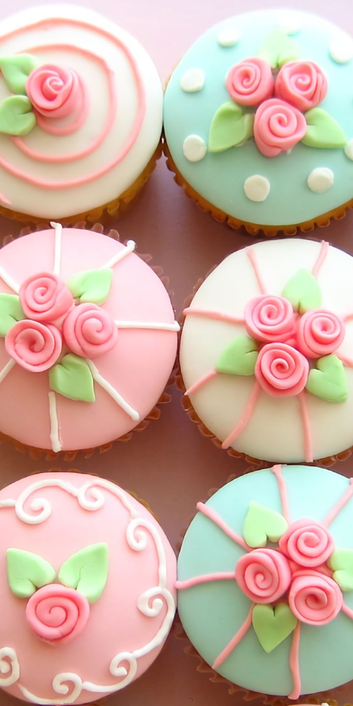 Download mobile wallpaper Food, Flower, Cupcake, Icing for free.