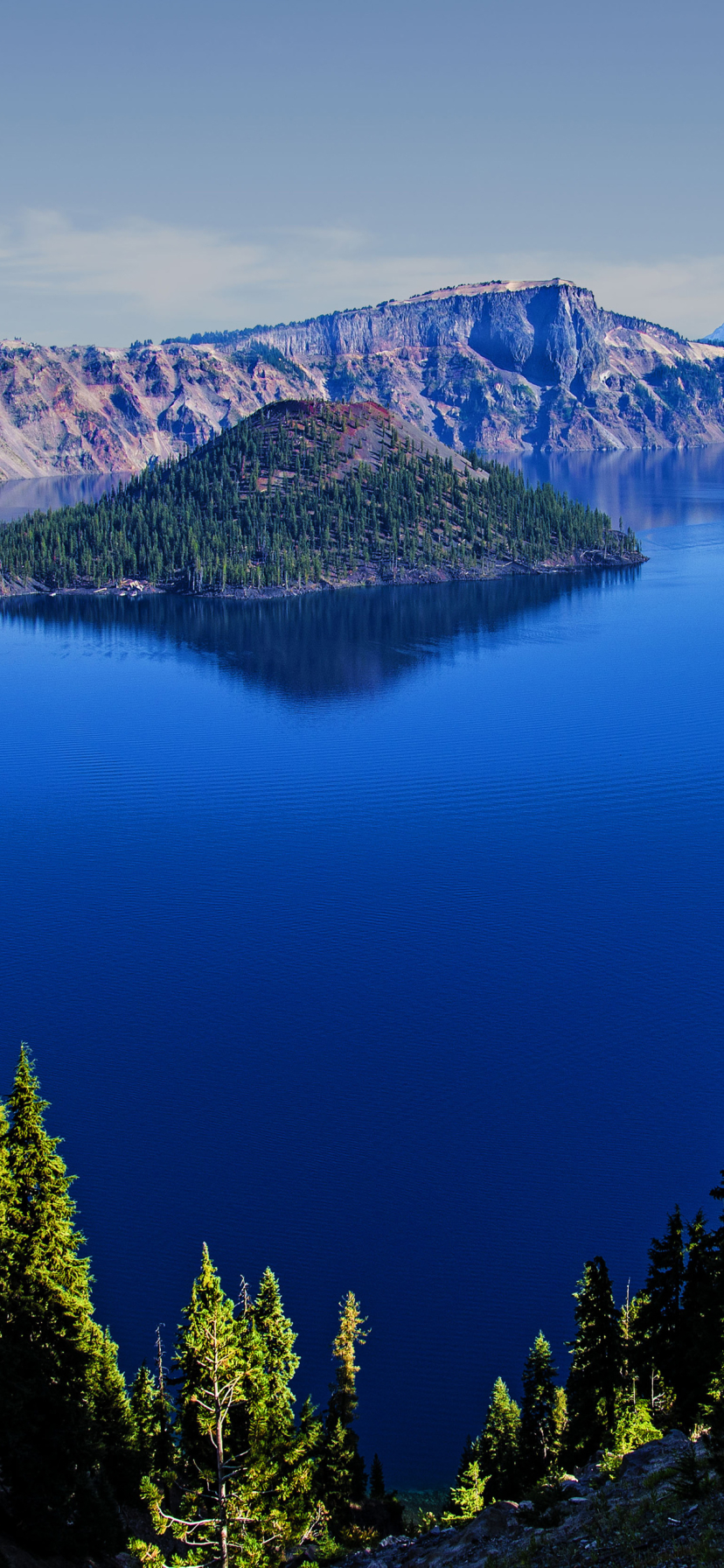 Download mobile wallpaper Nature, Usa, Lake, Earth, Island, Crater Lake for free.