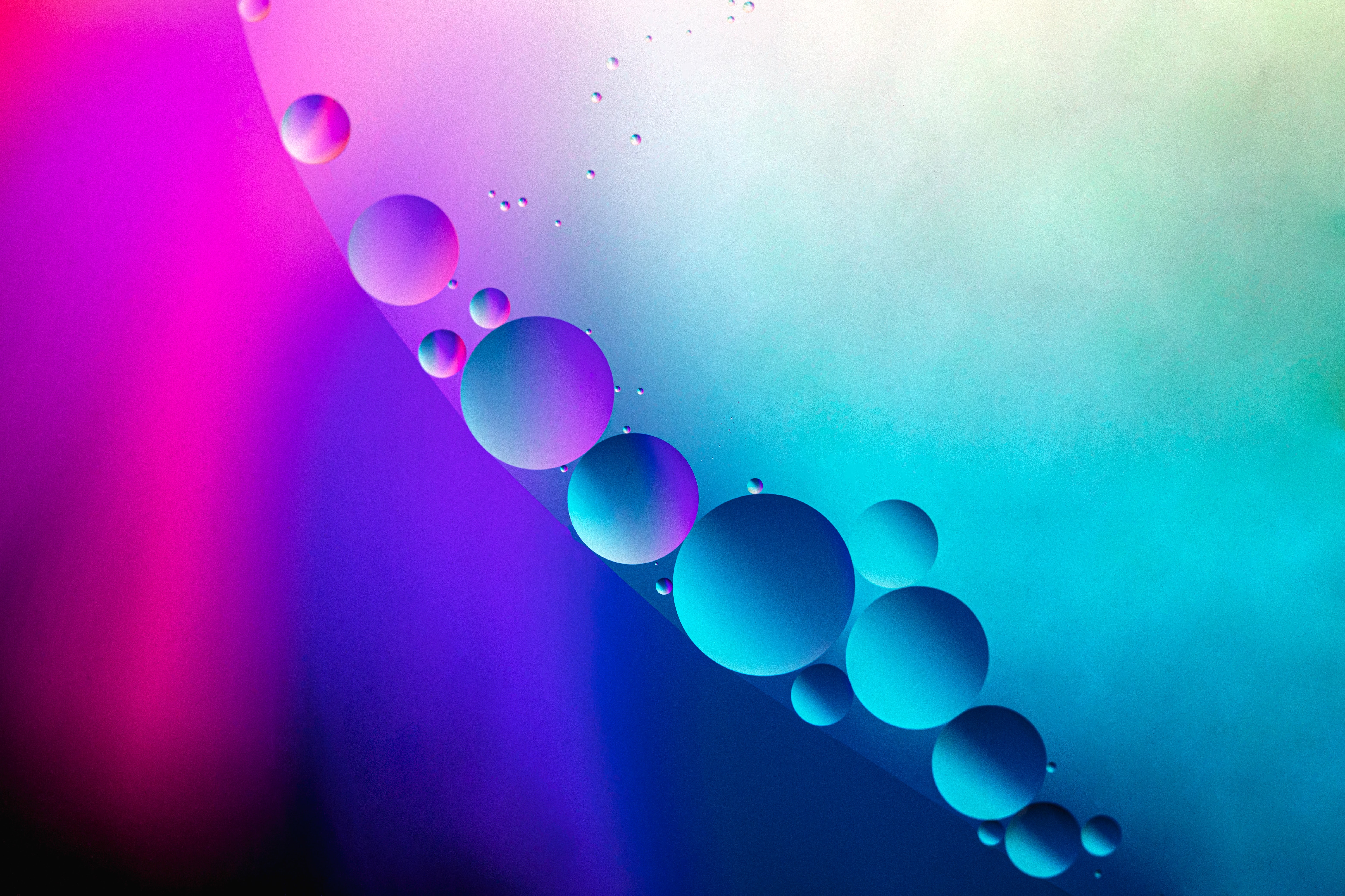 bubbles, gradient, abstract, water, violet, circles, purple 8K