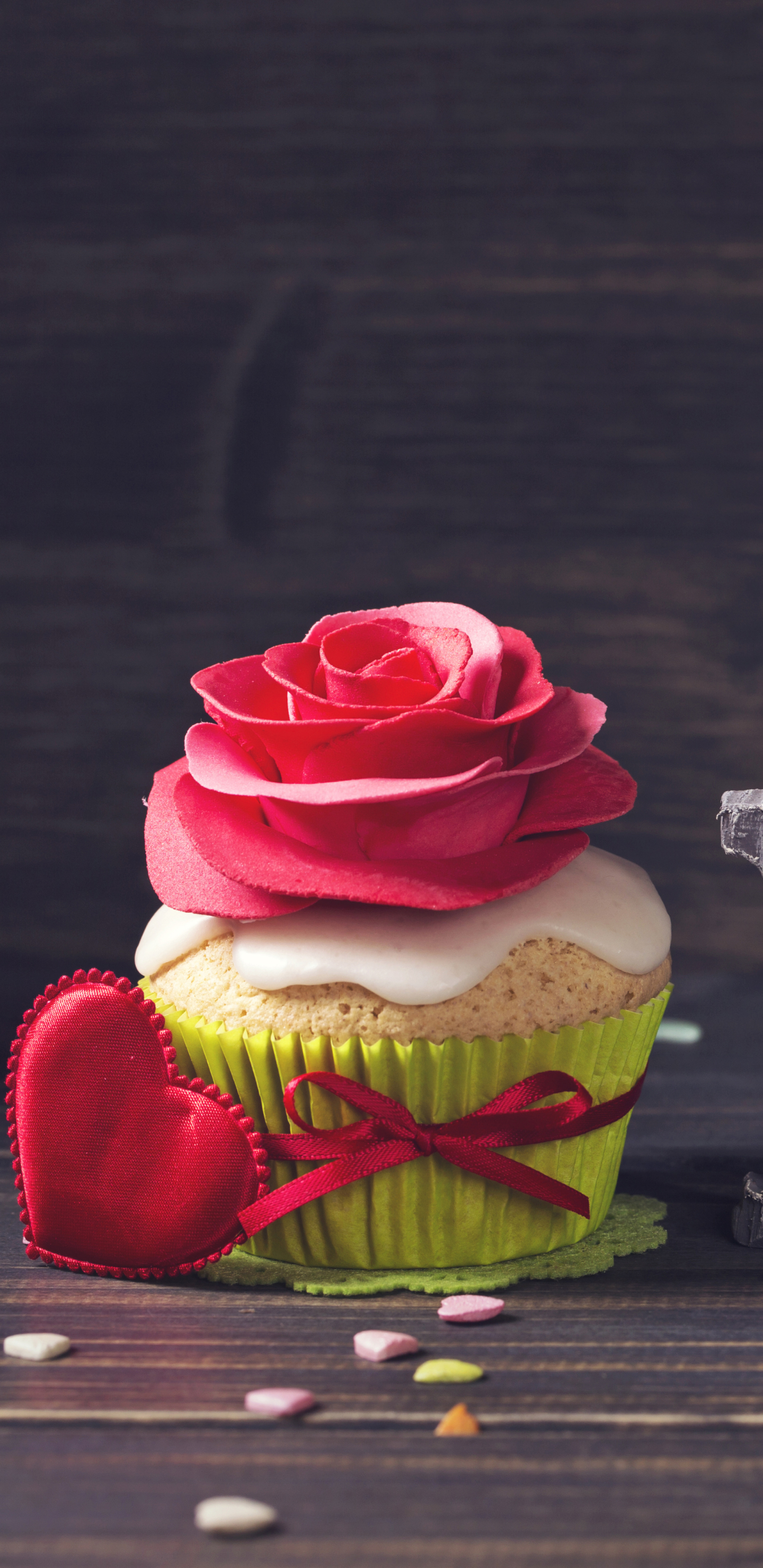 Handy-Wallpaper Feiertage, Liebe, Valentinstag, Blume, Cupcake kostenlos herunterladen.