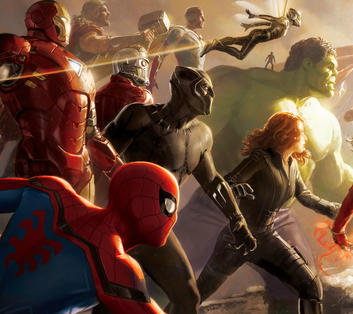 Free download wallpaper Spider Man, Hulk, Iron Man, Movie, Wasp (Marvel Comics), Thor, Black Widow, Vision (Marvel Comics), The Avengers, Star Lord, Ant Man, Black Panther (Movie), Avengers: Infinity War on your PC desktop