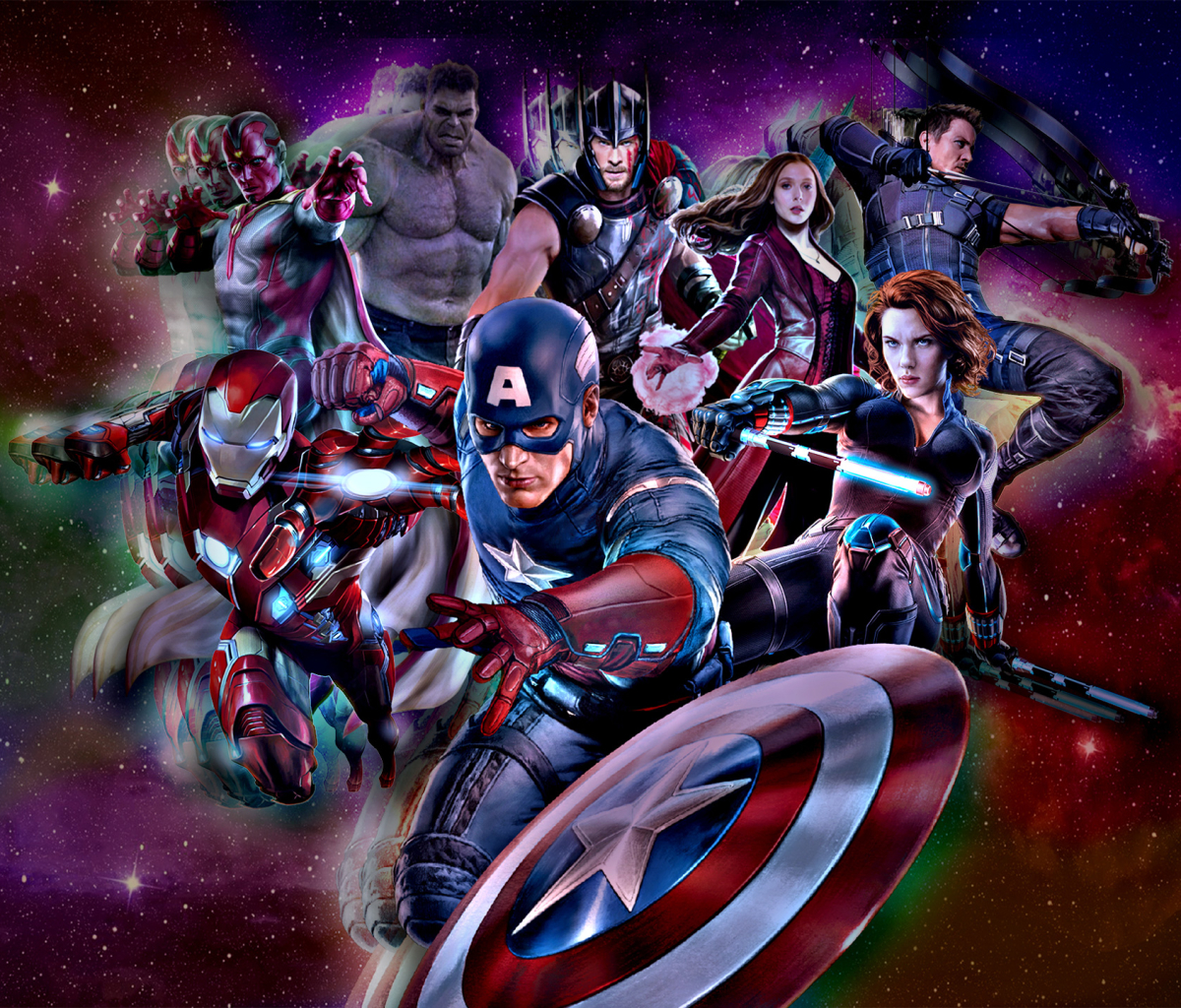 Download mobile wallpaper Hulk, Iron Man, Captain America, Movie, Thor, Black Widow, Hawkeye, Vision (Marvel Comics), The Avengers, Scarlet Witch, Avengers: Infinity War for free.