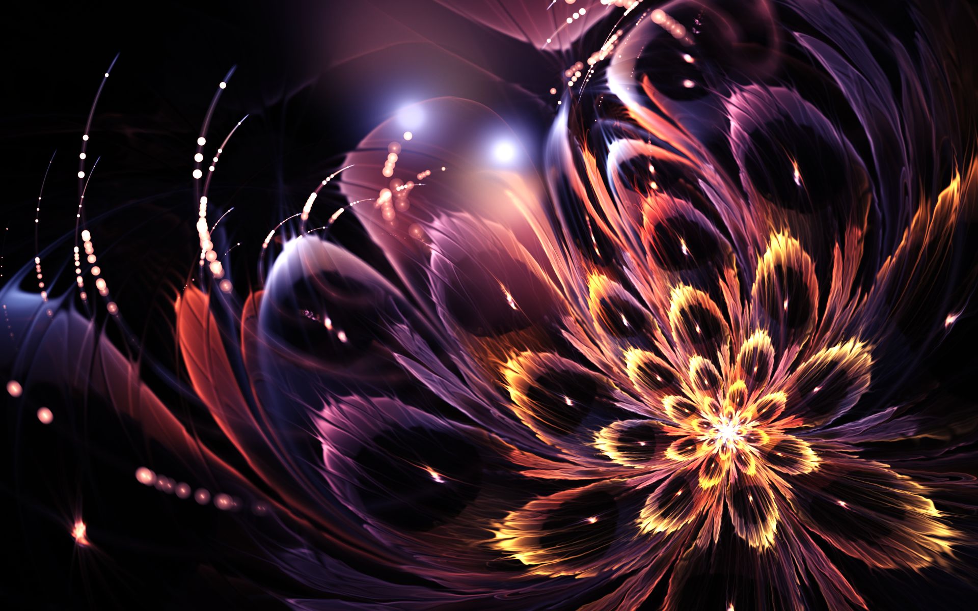 Free download wallpaper Flowers, Flower, Fractal, Artistic on your PC desktop