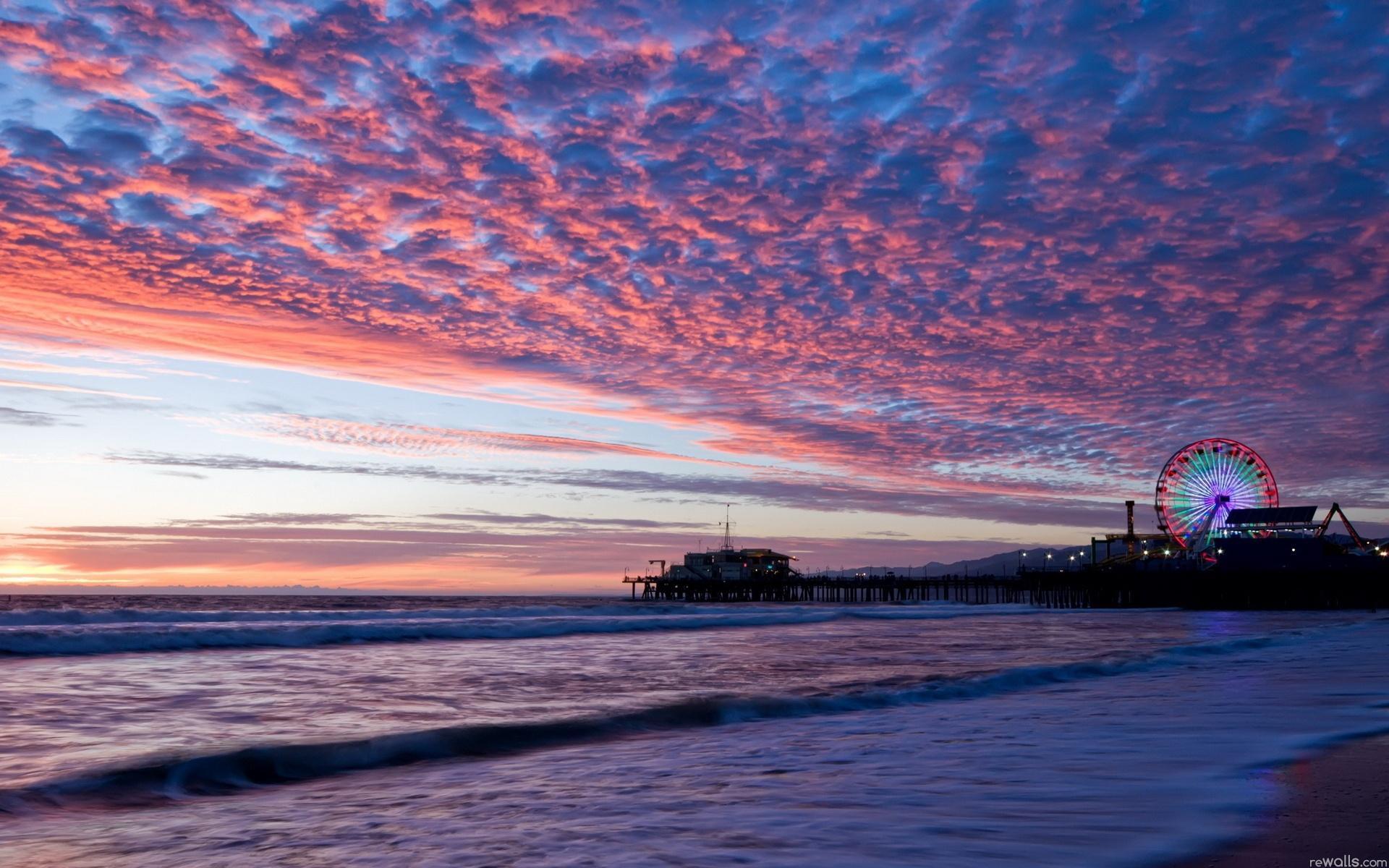Free download wallpaper Landscape, Sunset, Sea, Beach on your PC desktop