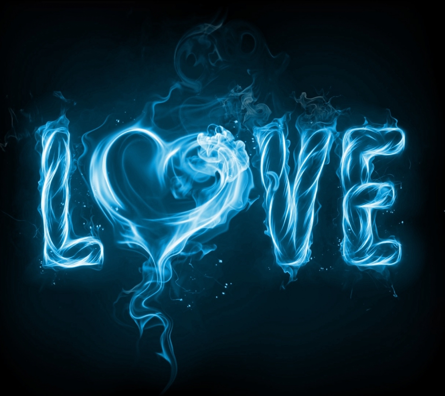 Скачать обои бесплатно Дым, Любовь, Синий, Сердце, Художественные картинка на рабочий стол ПК