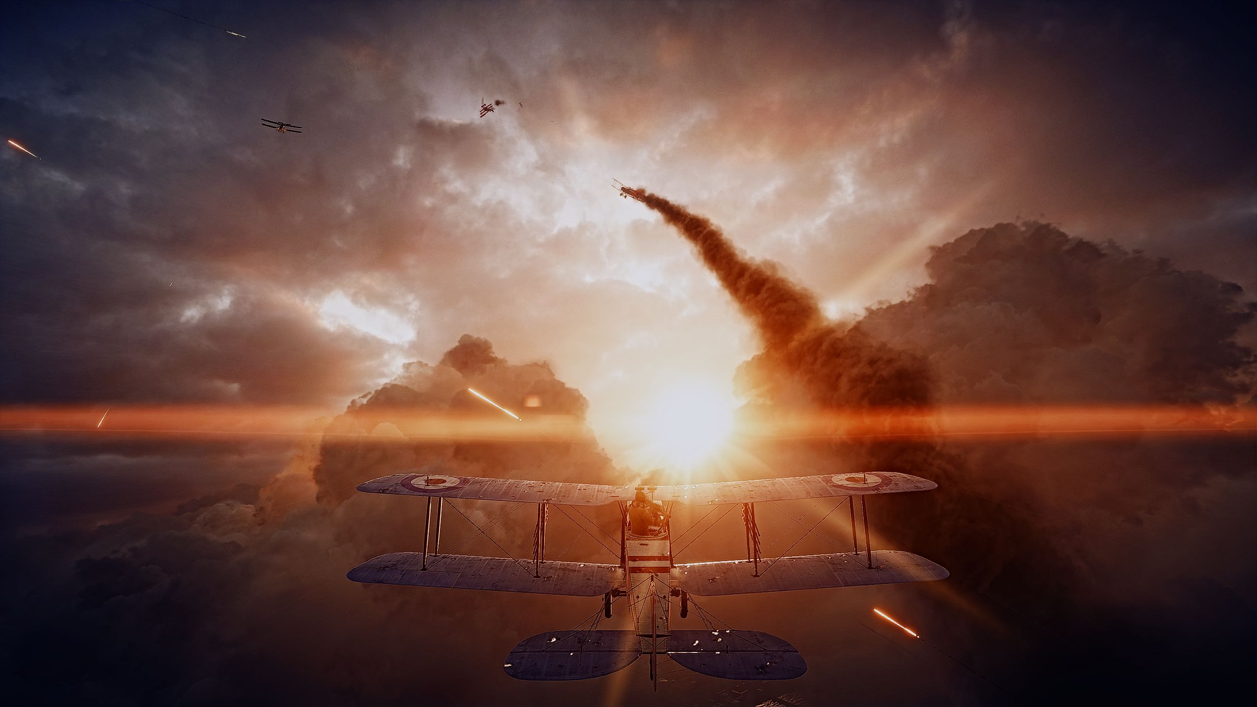 Download mobile wallpaper Sun, Battlefield, Airplane, Cloud, Video Game, Battlefield 1 for free.