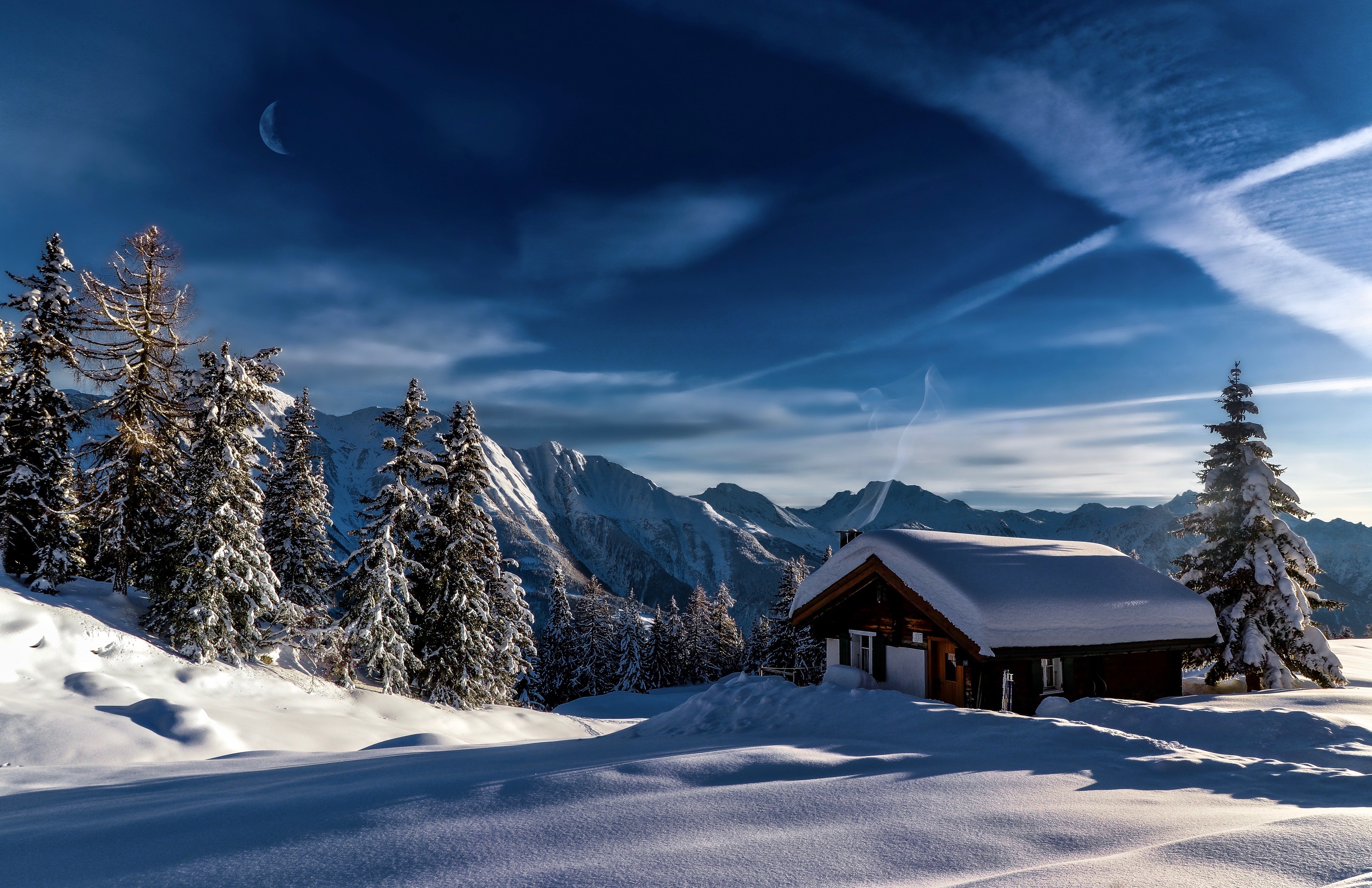 Download mobile wallpaper Winter, Photography, Cabin for free.