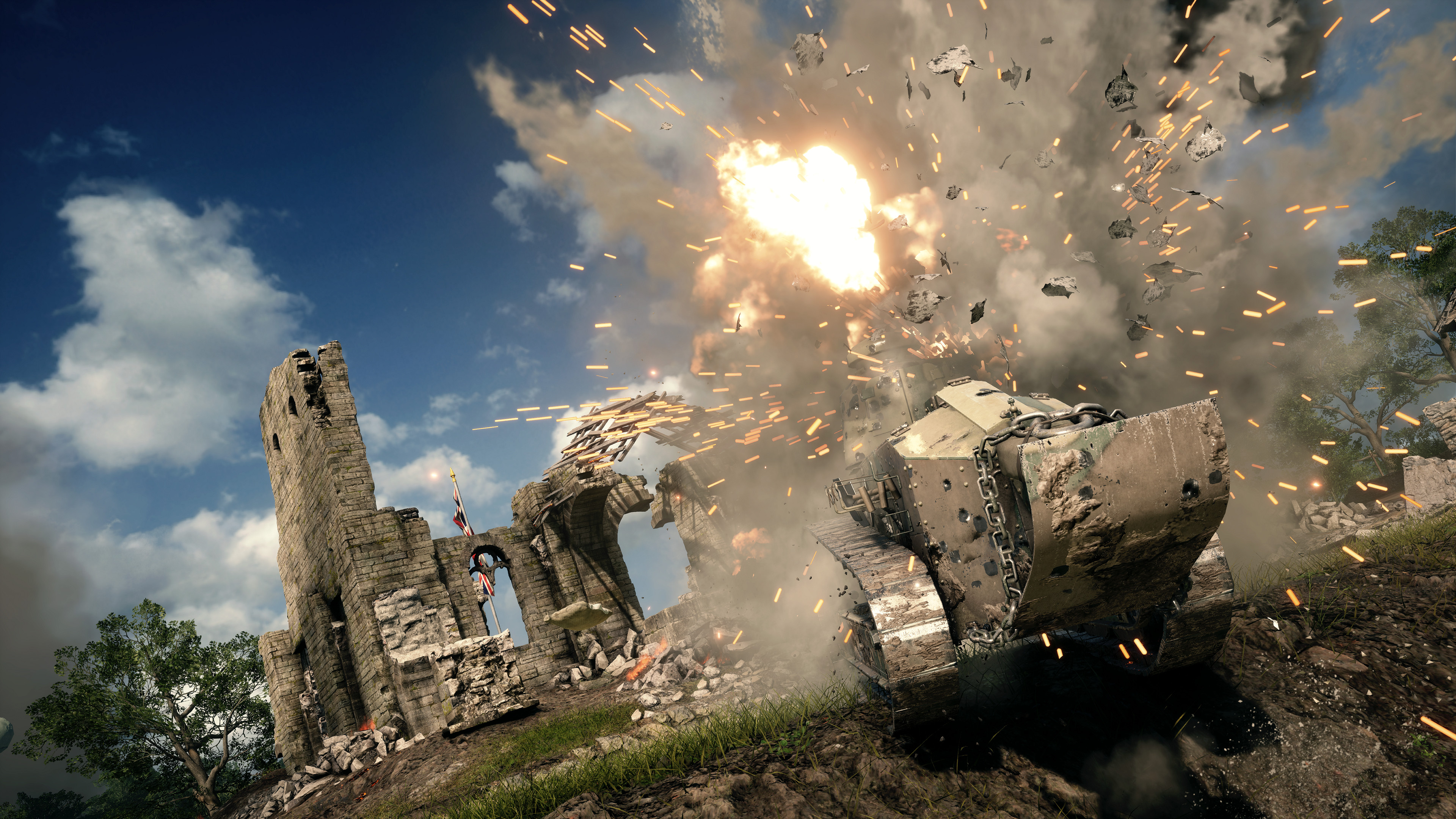 Descarga gratis la imagen Campo De Batalla, Explosión, Tanque, Videojuego, Battlefield 1 en el escritorio de tu PC
