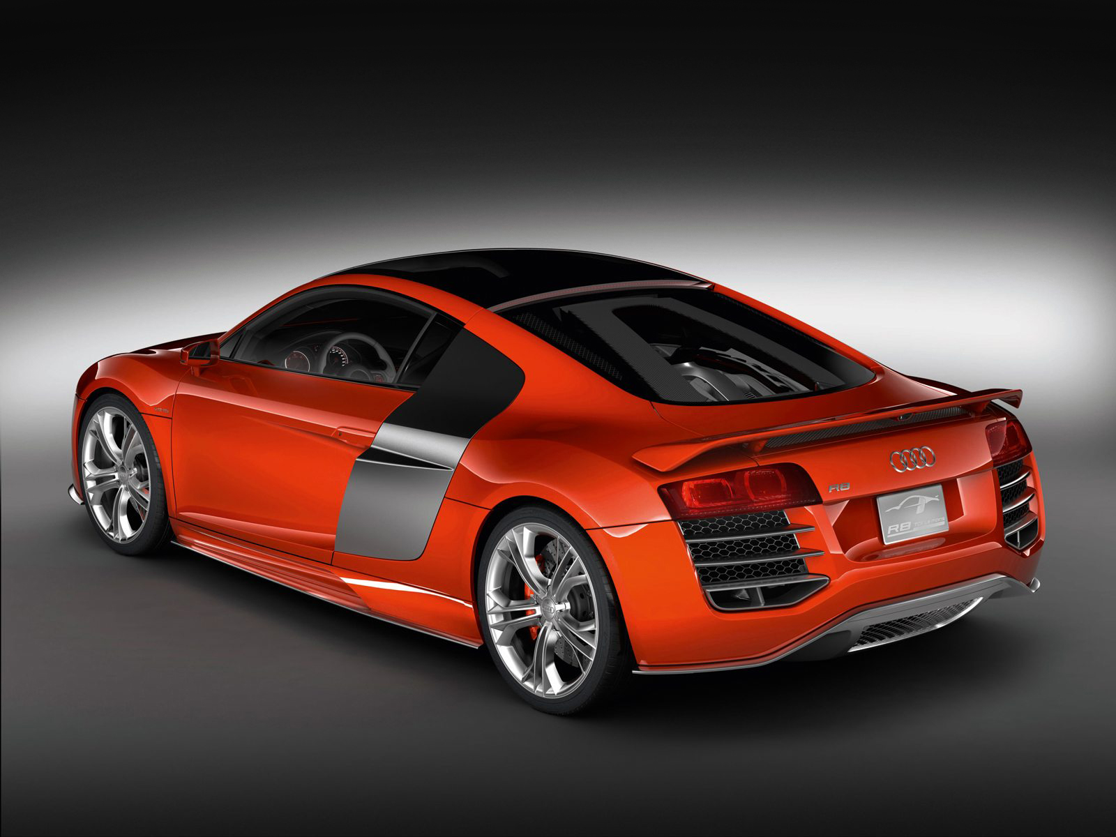 Handy-Wallpaper Orangefarbenes Auto, Audi R8, Audi, Fahrzeuge, Autos kostenlos herunterladen.
