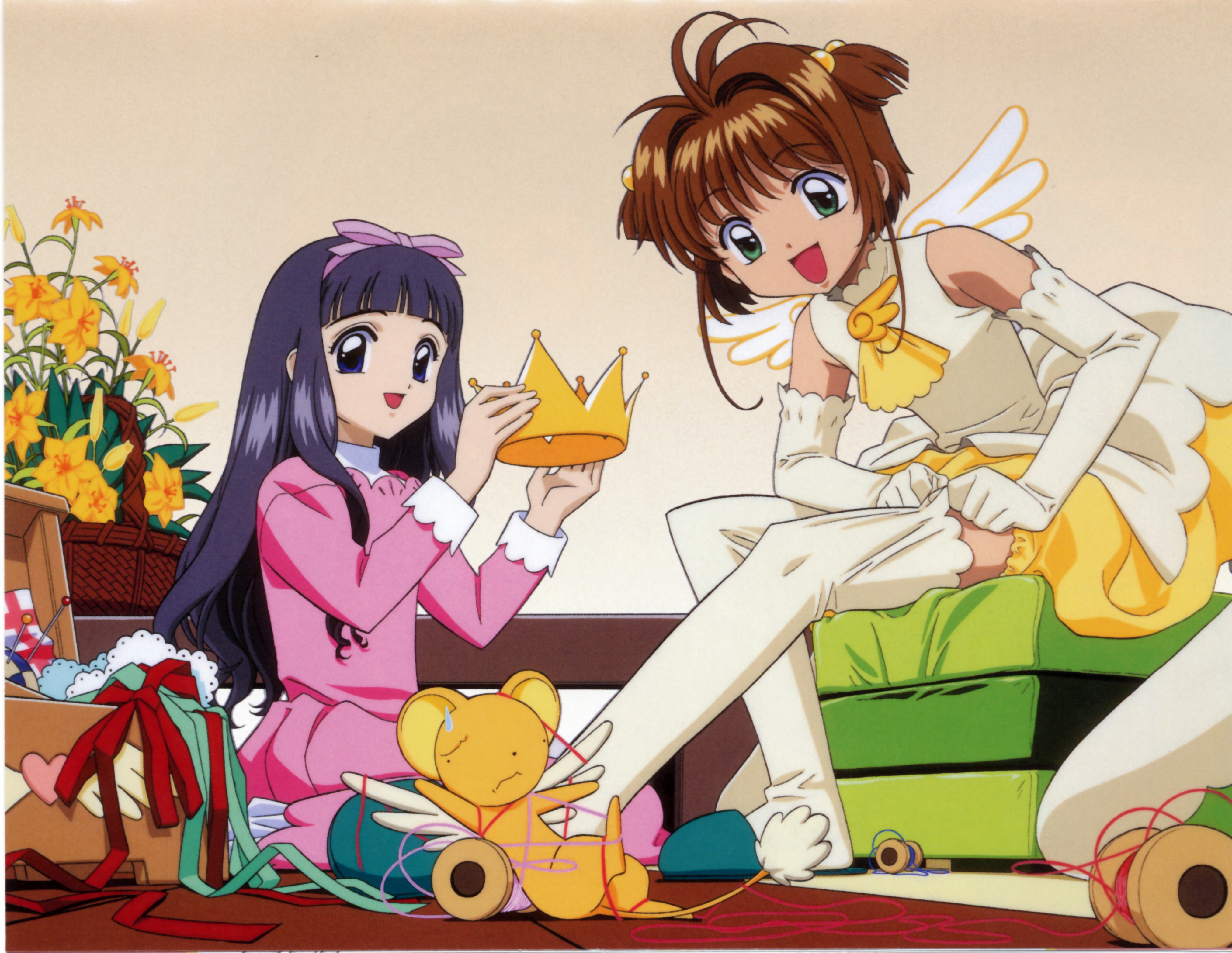 Free download wallpaper Anime, Cardcaptor Sakura, Sakura Kinomoto, Tomoyo Daidouji, Keroberos (Card Captor Sakura) on your PC desktop