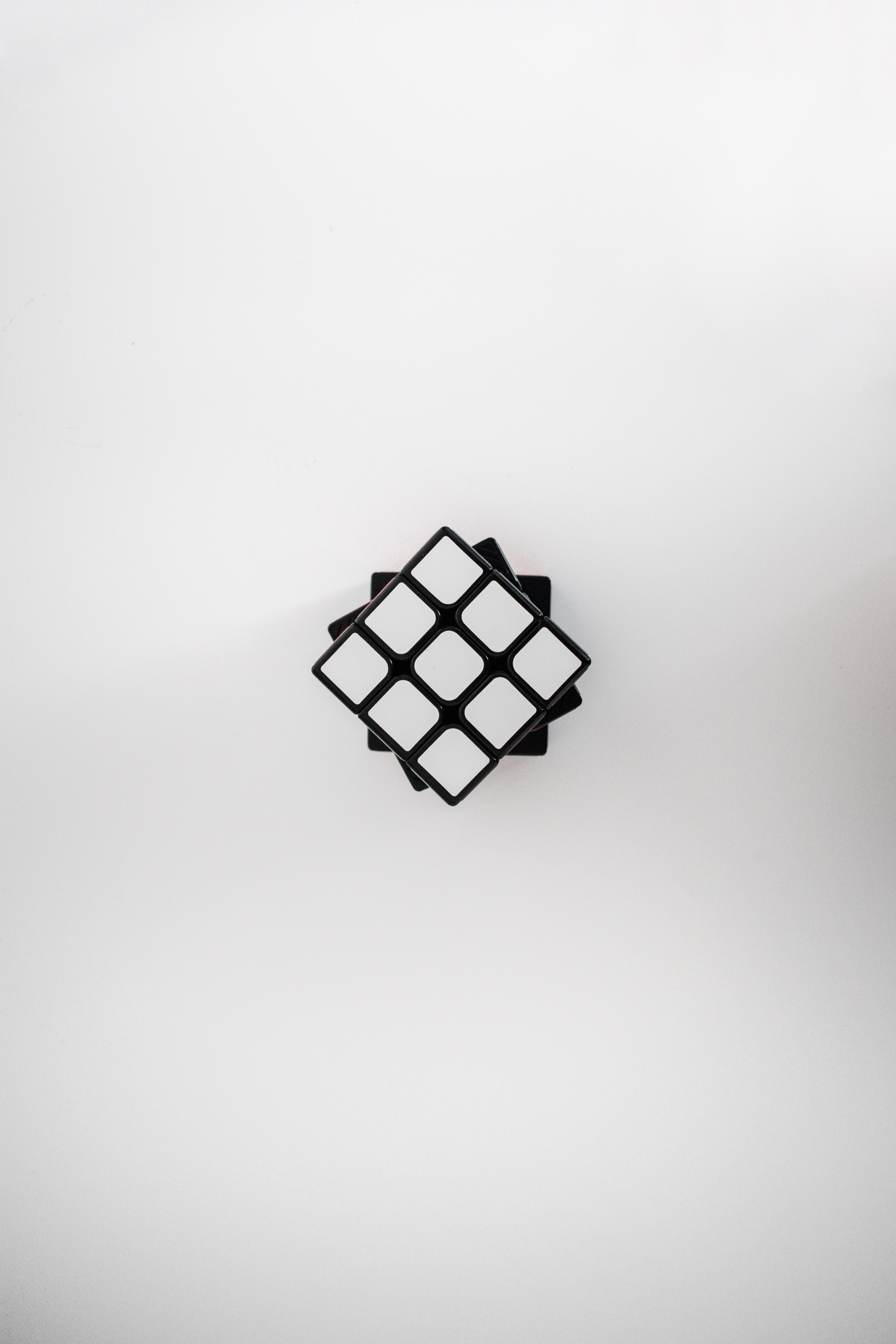 rubik's cube, cube, miscellanea, white, view from above, miscellaneous mobile wallpaper