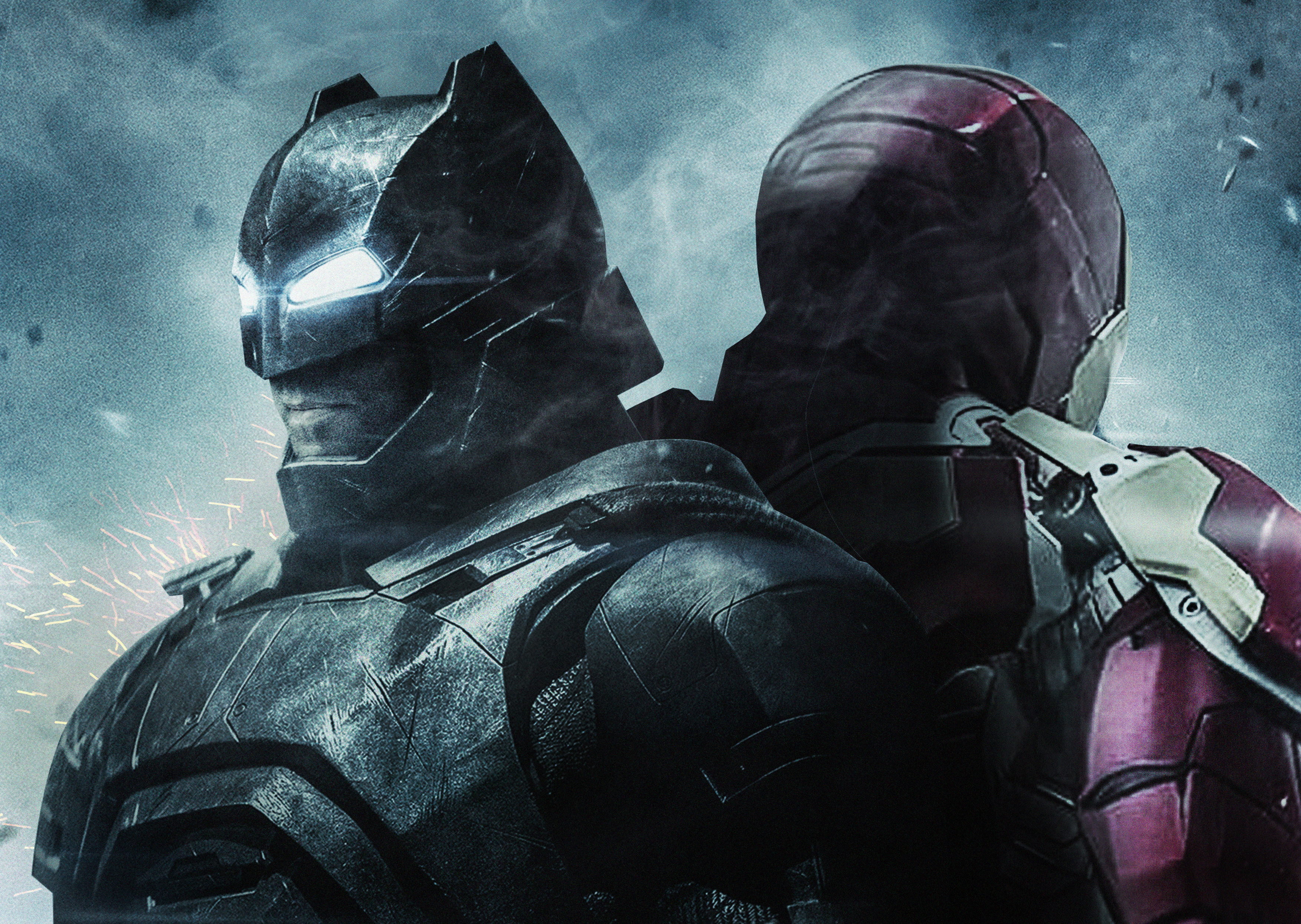 Free download wallpaper Batman, Iron Man, Crossover, Movie on your PC desktop
