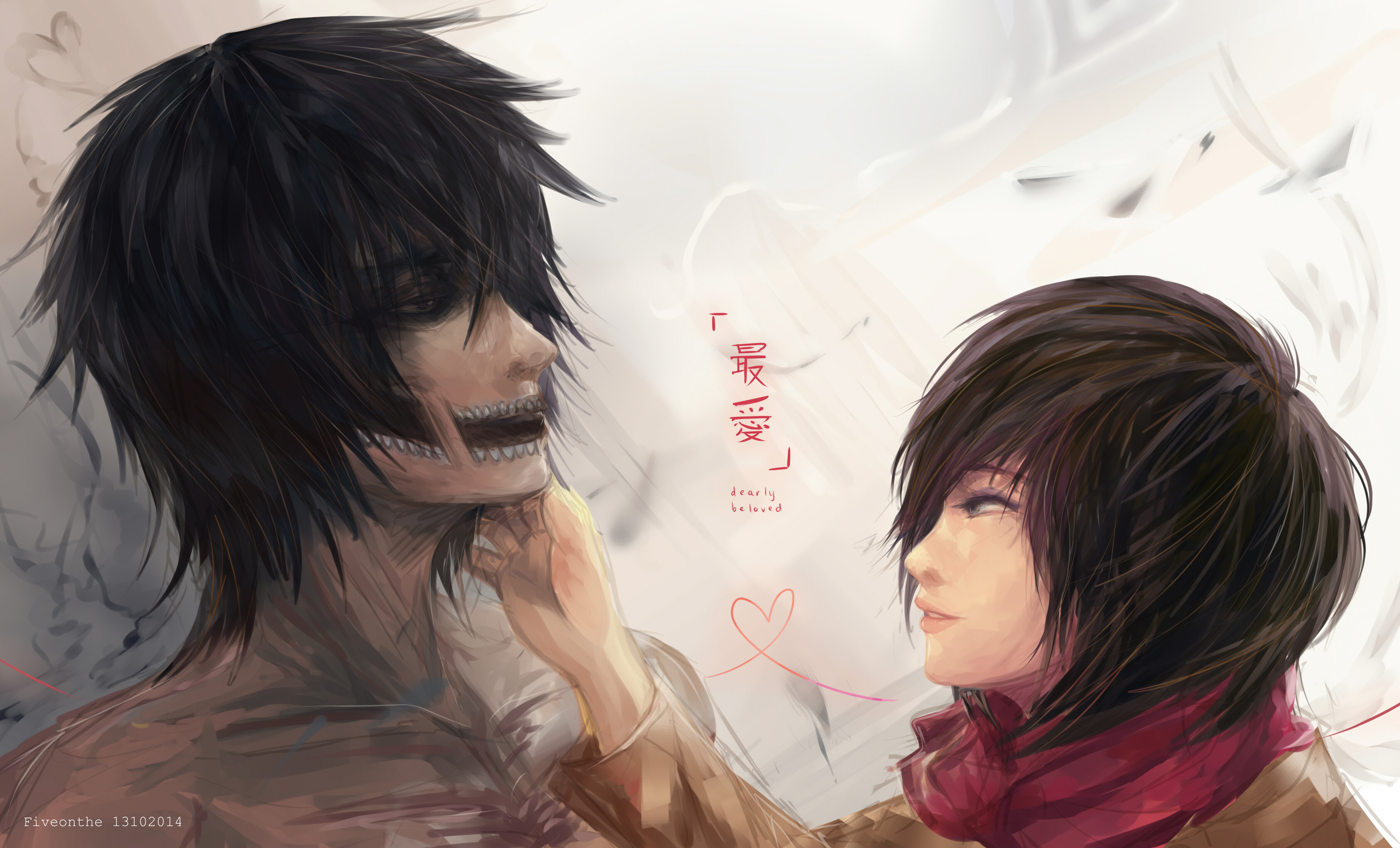 Baixar papel de parede para celular de Anime, Eren Yeager, Mikasa Ackerman, Ataque Dos Titãs gratuito.