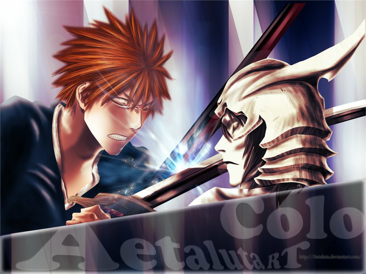 Free download wallpaper Anime, Bleach, Ichigo Kurosaki, Ulquiorra Cifer on your PC desktop