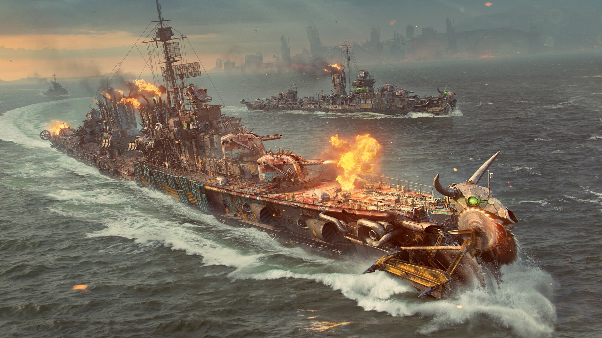 dieselpunk, warship, video game, world of warships, warships