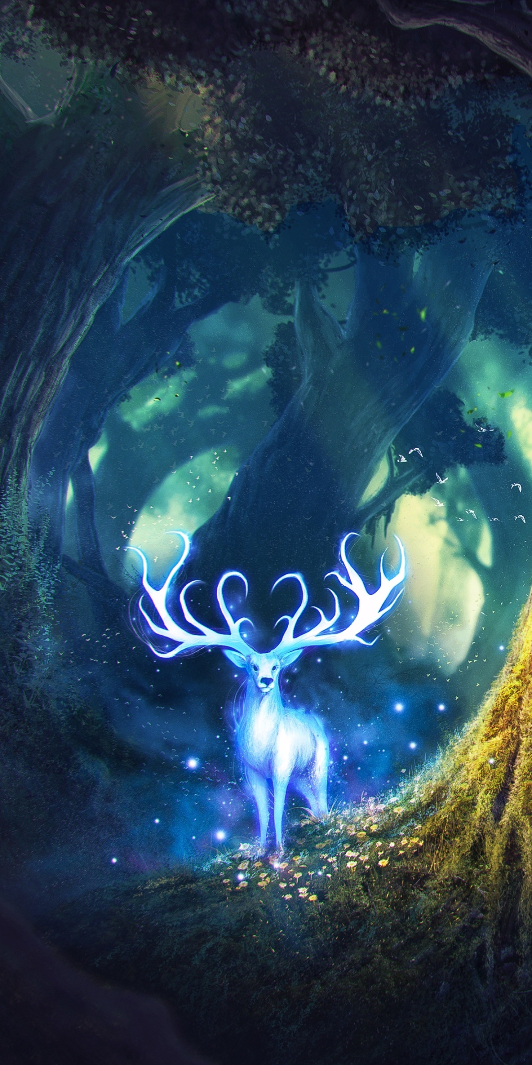 Download mobile wallpaper Magic, Fantasy, Forest, Creature, Deer, Spirit, Fantasy Animals for free.
