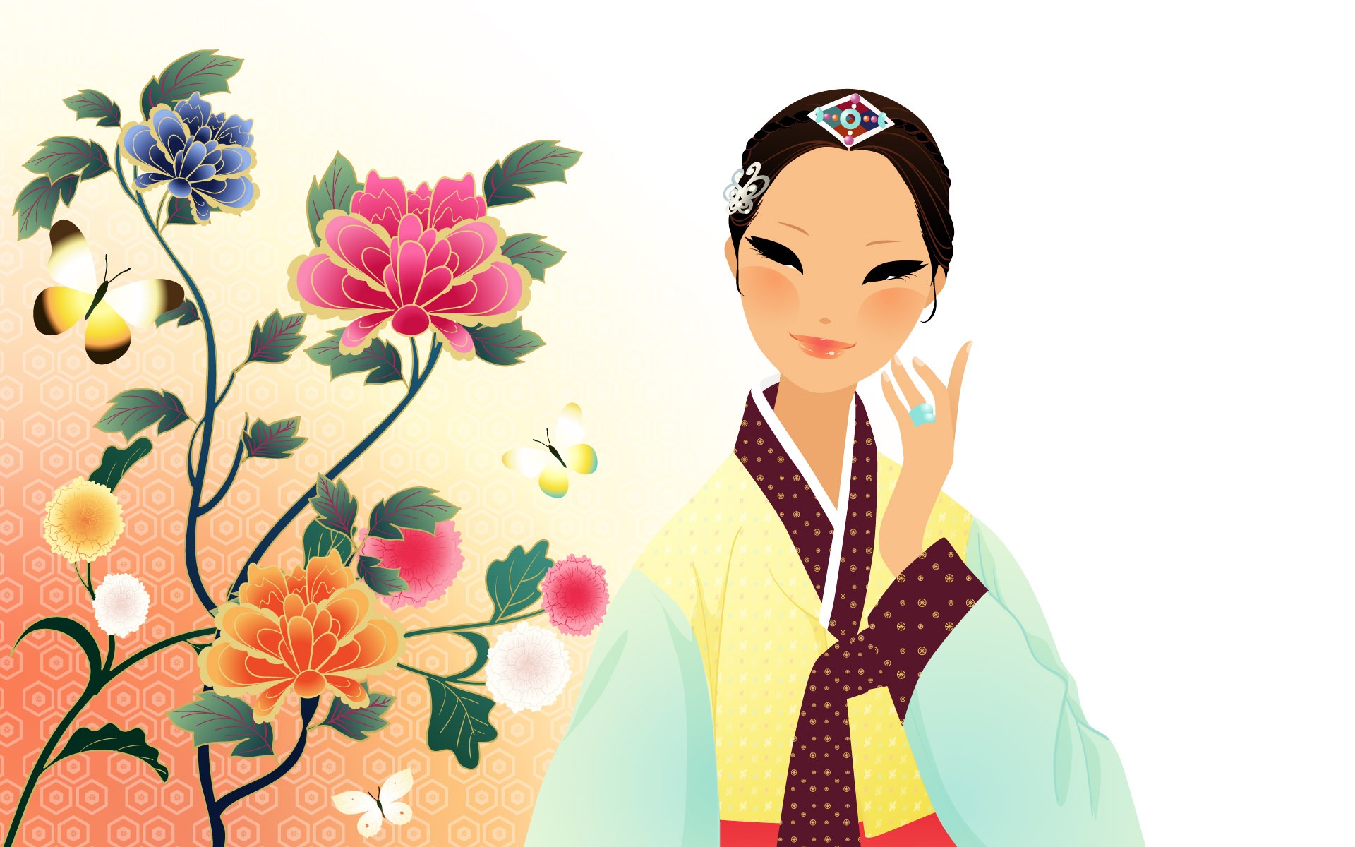 617098 baixar papel de parede mulheres, artístico, coréia, traje tradicional - protetores de tela e imagens gratuitamente