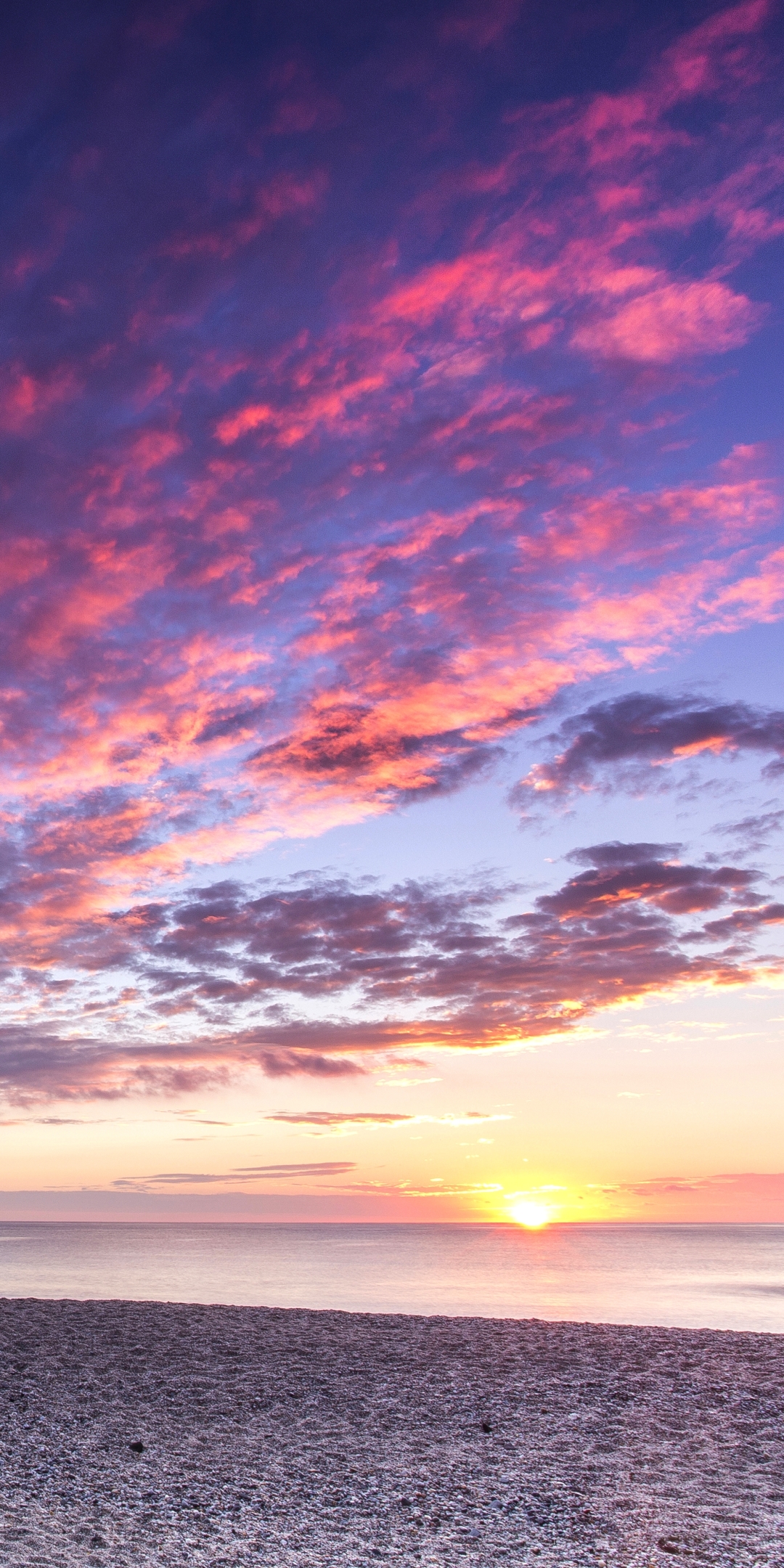 Download mobile wallpaper Sunset, Sky, Sun, Beach, Horizon, Ocean, Earth, Photography for free.