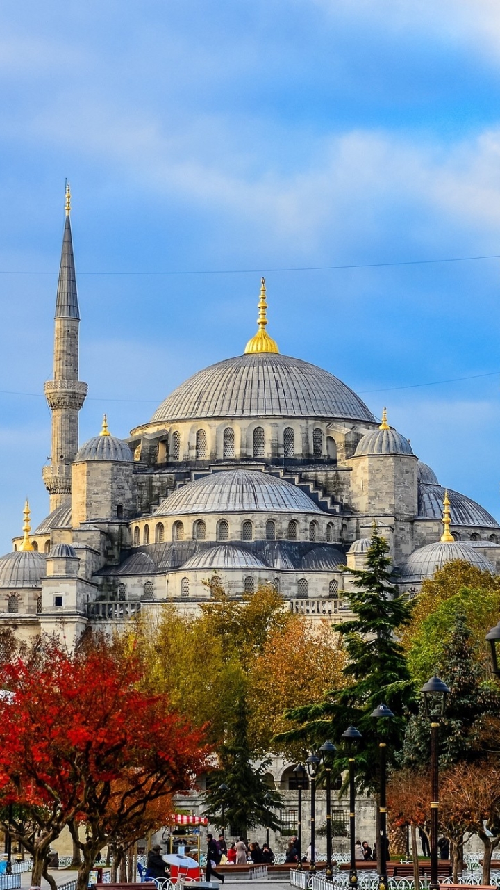 Скачать картинку Турция, Мечеть, Стамбул, Религиозные, Мечеть Султана Ахмеда, Мечети в телефон бесплатно.