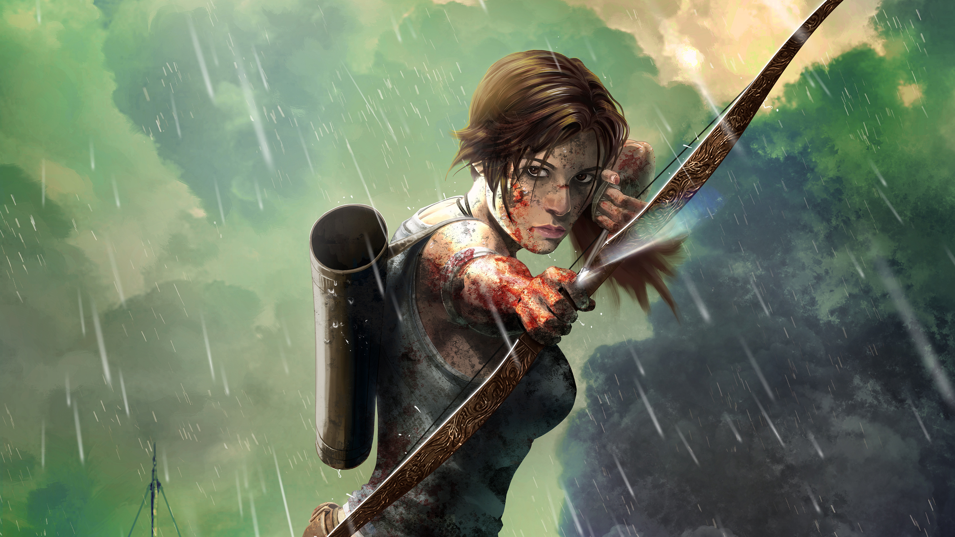 Téléchargez gratuitement l'image Tomb Raider, Arc, Jeux Vidéo, Cheveux Bruns, Femme Guerrière, Lara Croft sur le bureau de votre PC