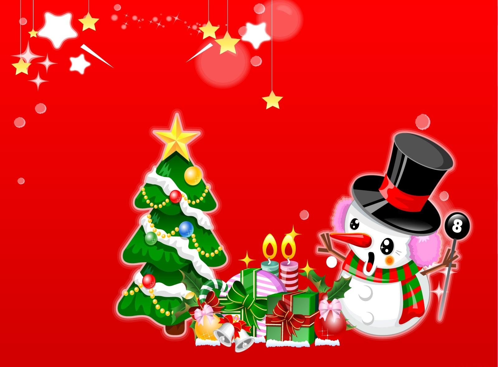 118541 descargar fondo de pantalla árbol de navidad, presenta, vacaciones, estrellas, velas, muñeco de nieve, monigote de nieve, sorpresa, asombro, regalos: protectores de pantalla e imágenes gratis
