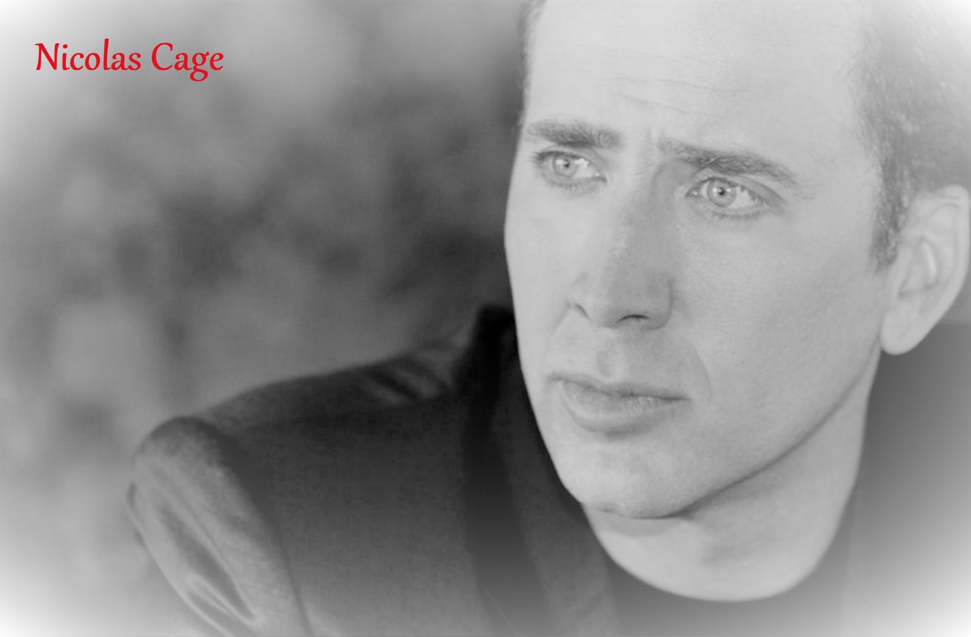 Free download wallpaper Nicolas Cage, Face, Celebrity, Black & White, Actor on your PC desktop