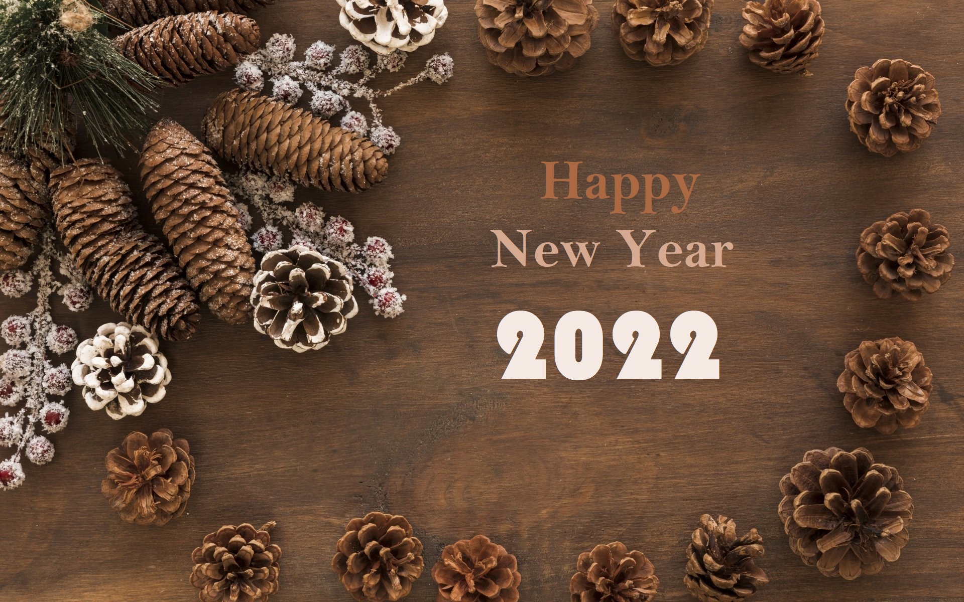 1055116画像をダウンロードホリデー, 2022年新年, あけましておめでとう, 松ぼっくり-壁紙とスクリーンセーバーを無料で